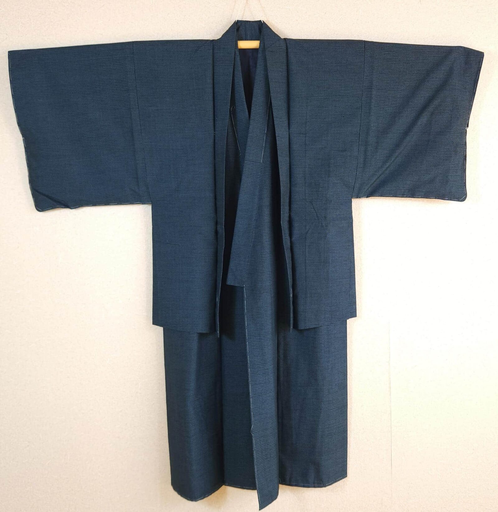 Navy blue men's Kimono set with landscape design