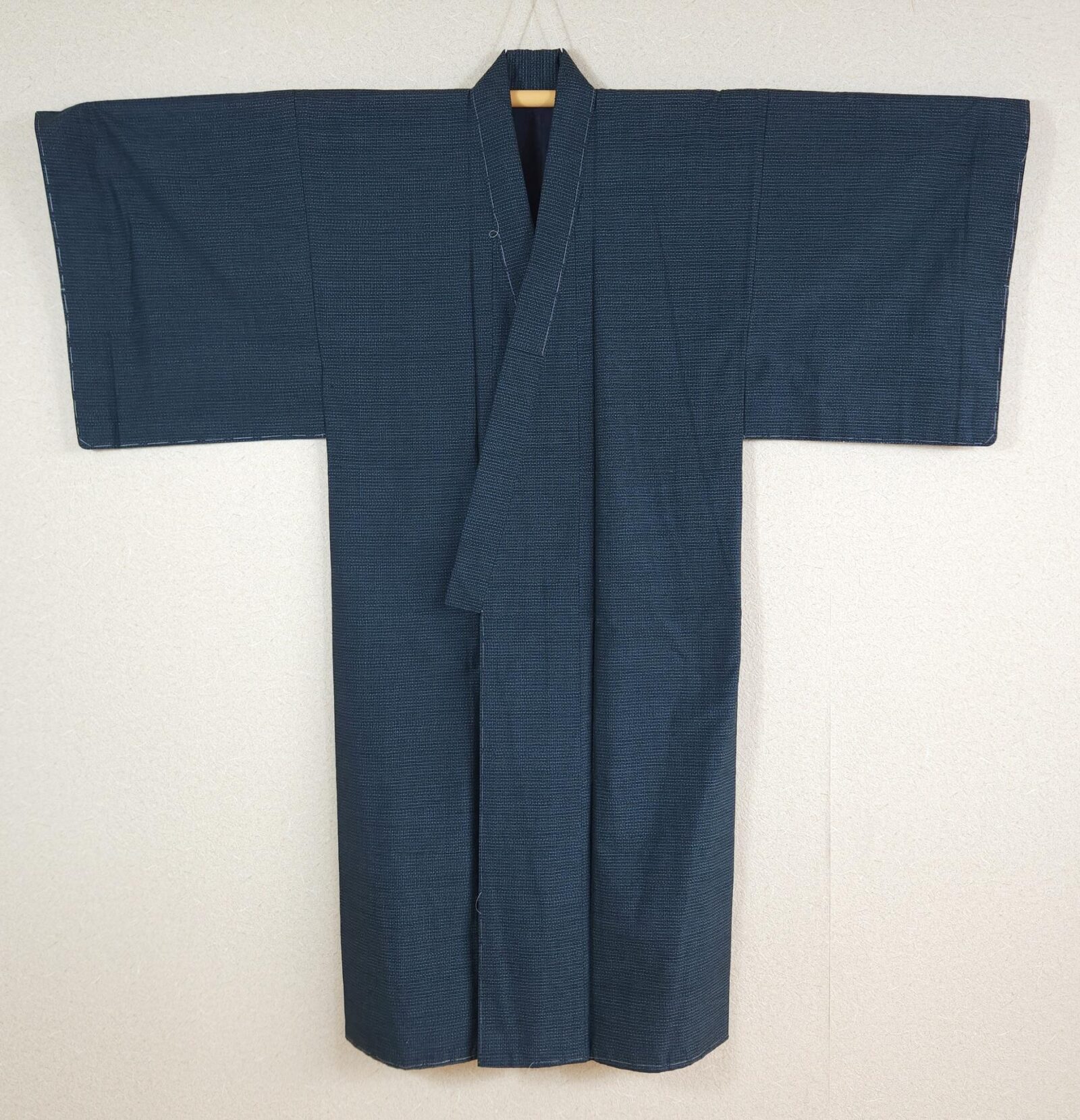 Navy blue men's Kimono set with landscape design
