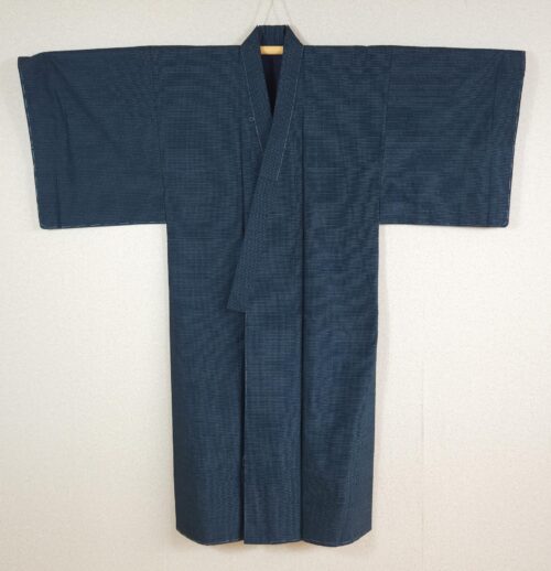 Navy blue men's Kimono set with landscape design