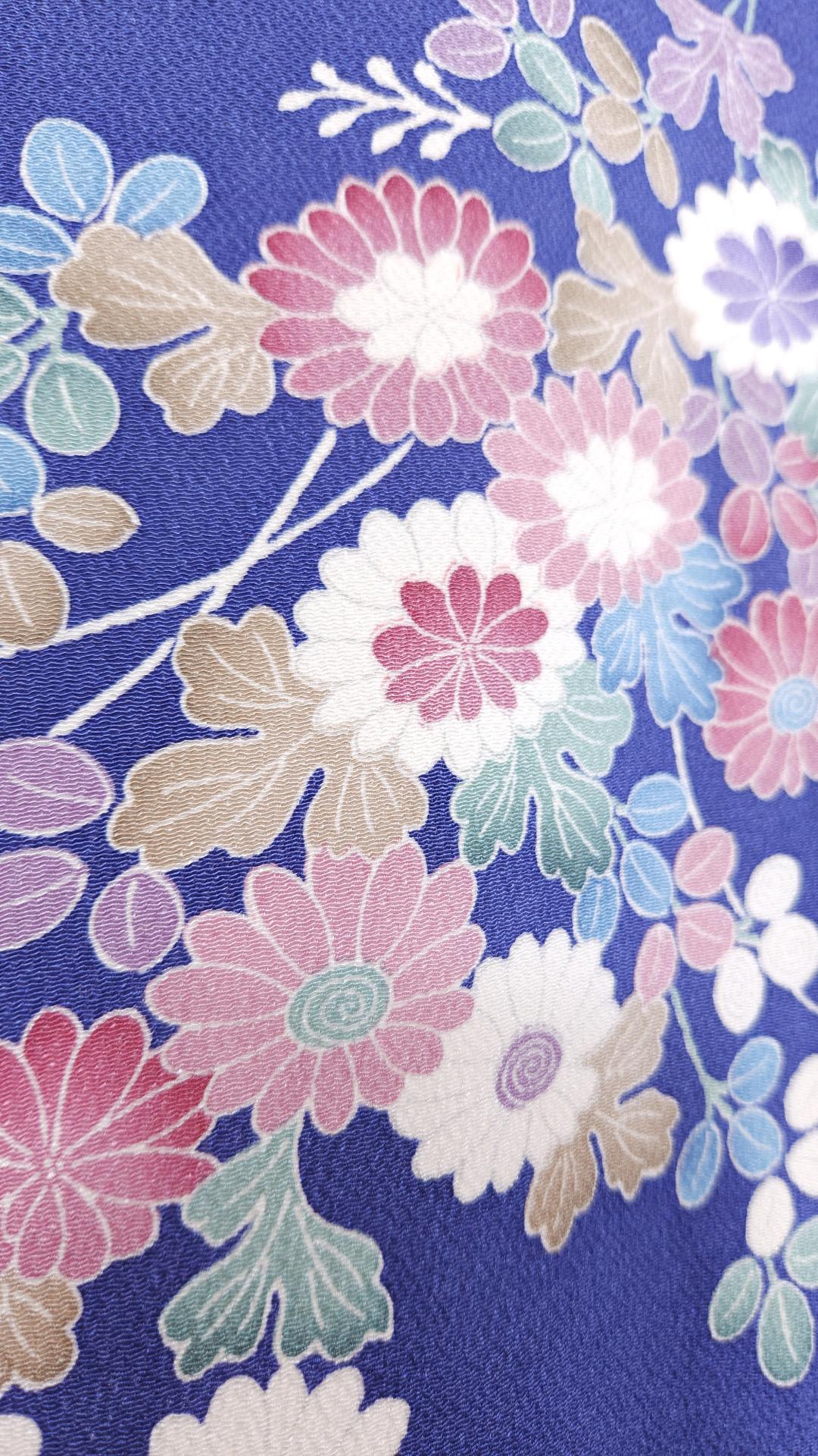 Pastel floral blue Komon Kimono