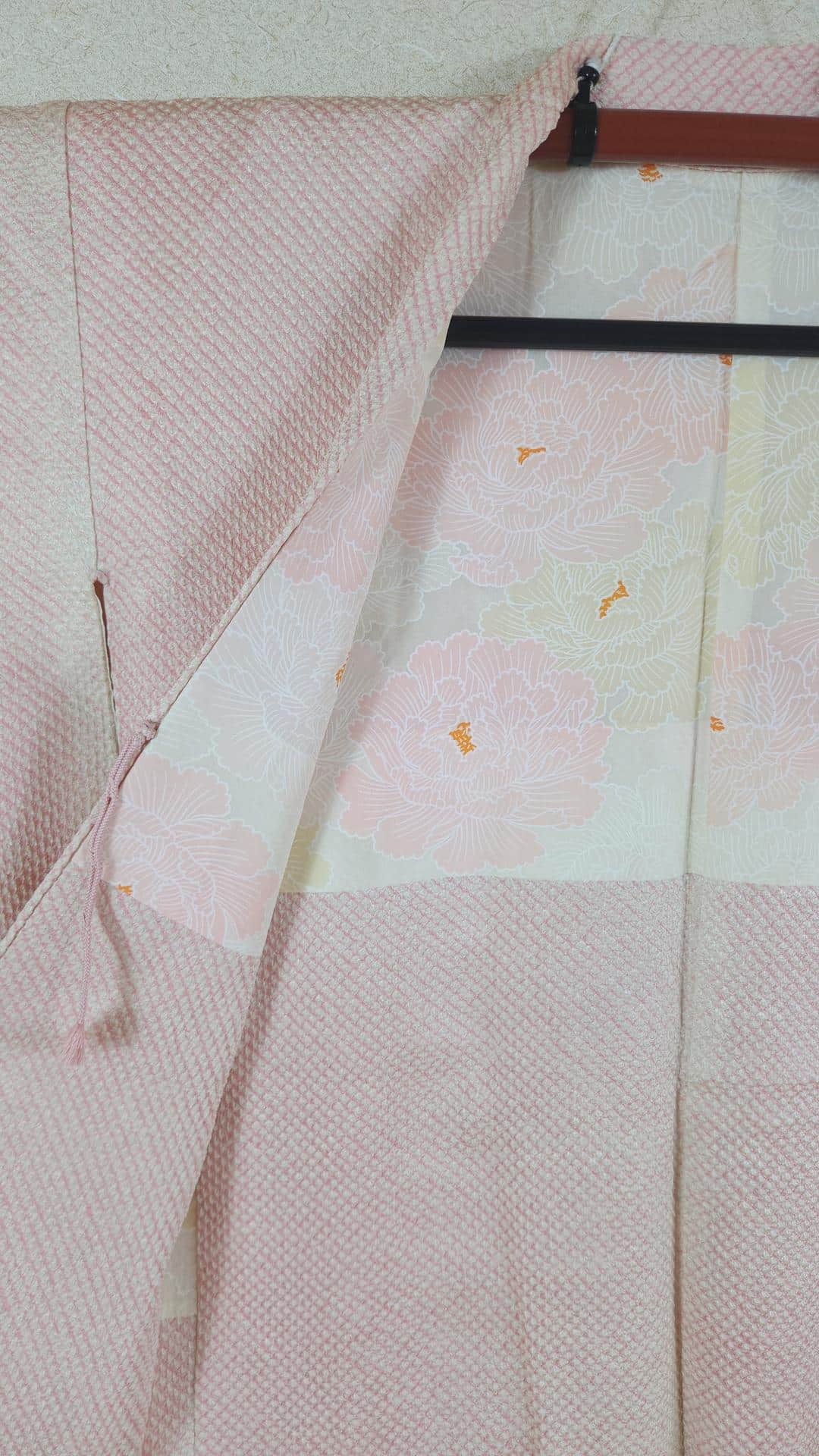 Pink Shibori Haori with flying butterflies