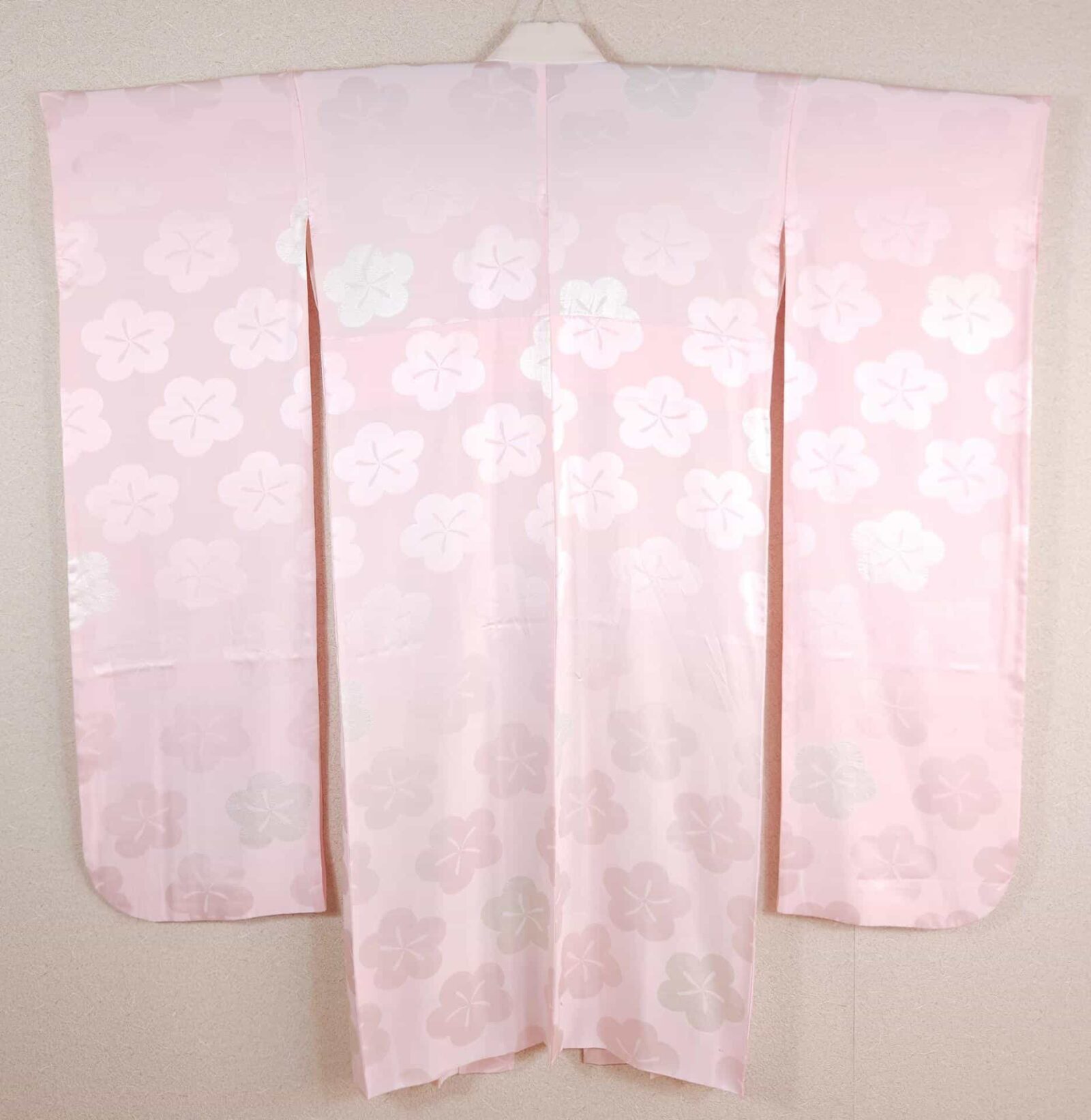 Powder pink Nagajuban with Ume flowers