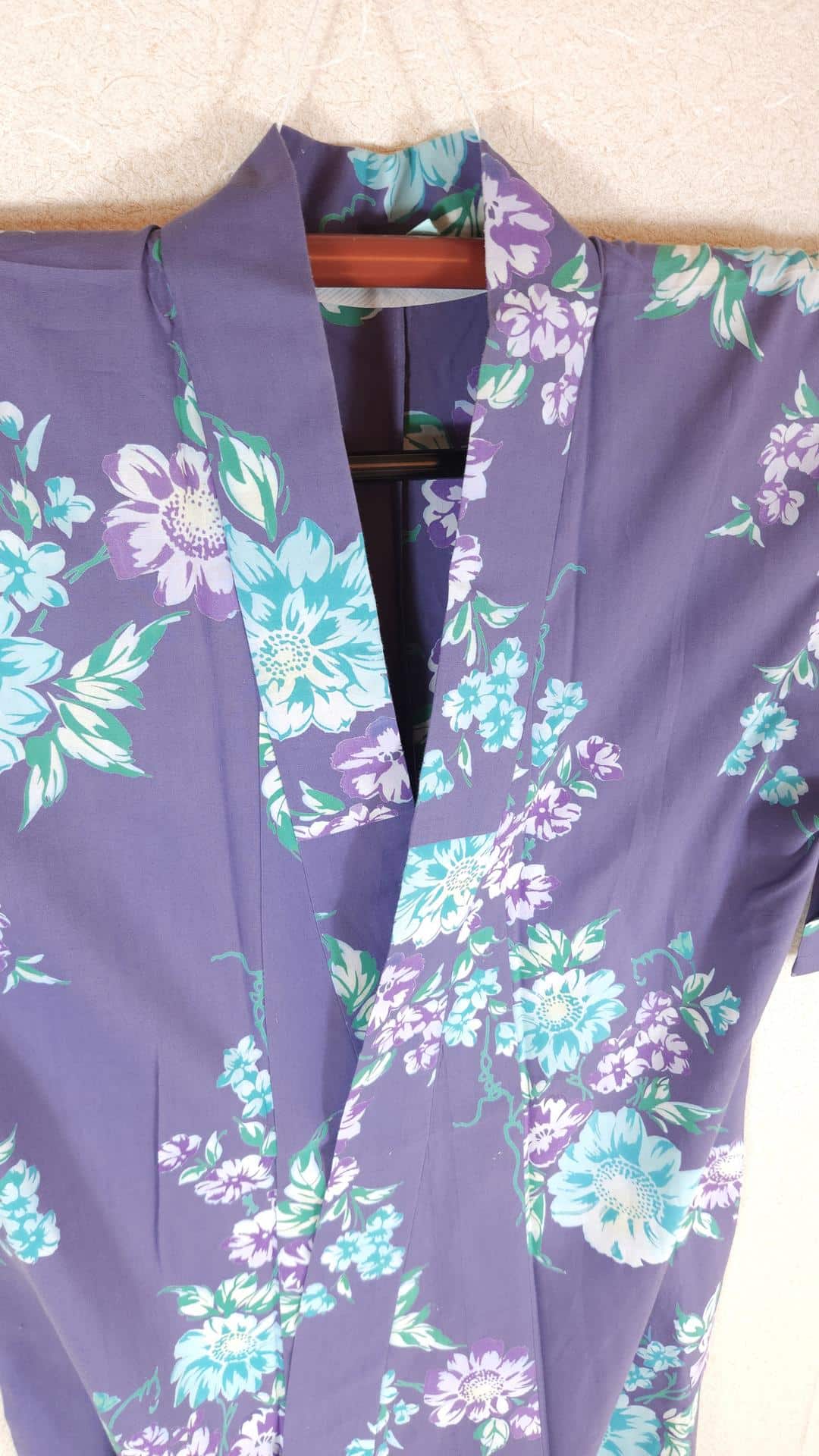Purple Yukata with blue flowers