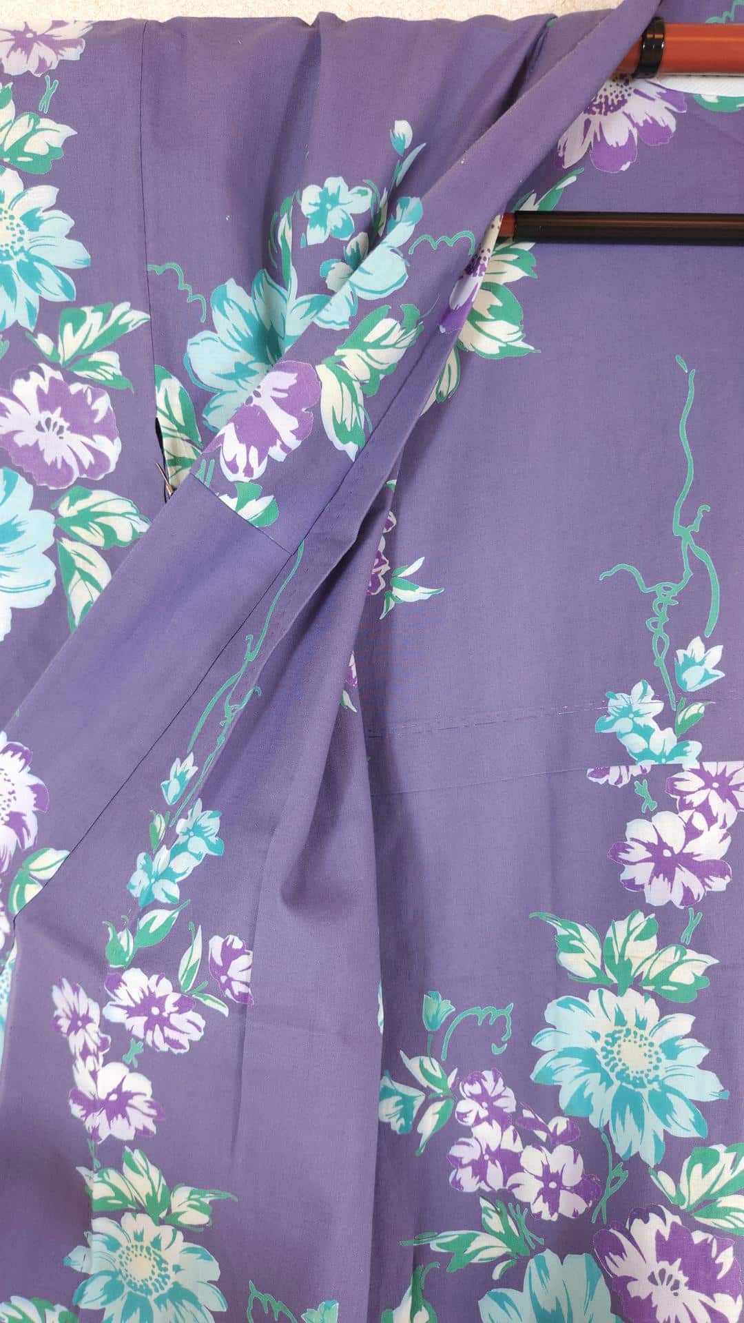 Purple Yukata with blue flowers