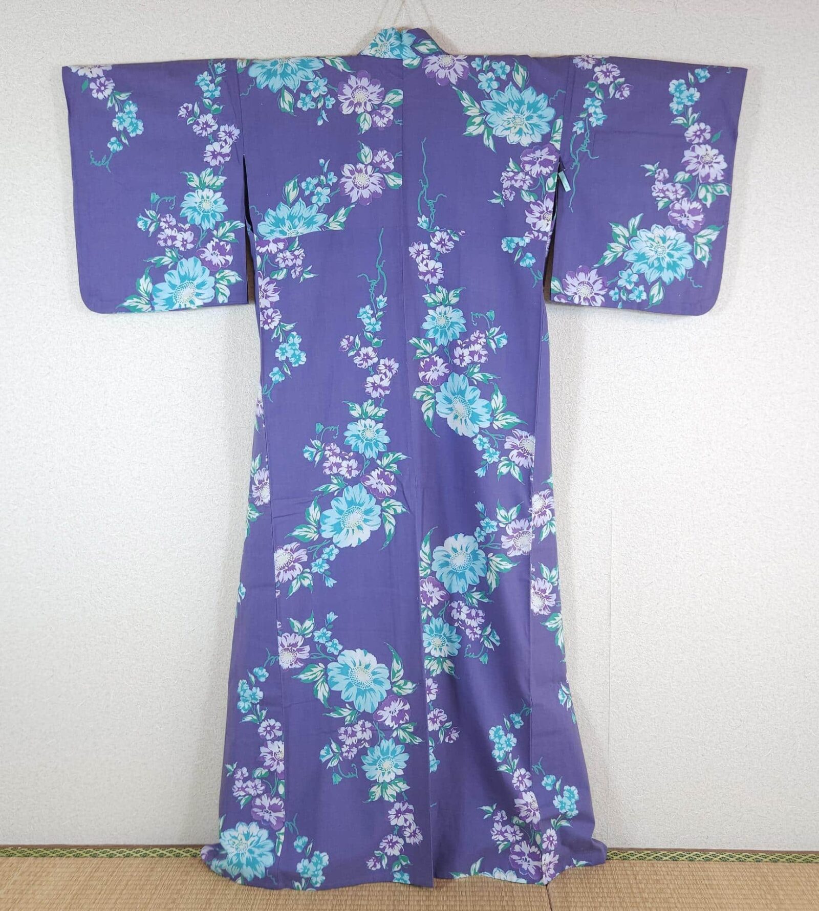 Purple Yukata with blue flowers