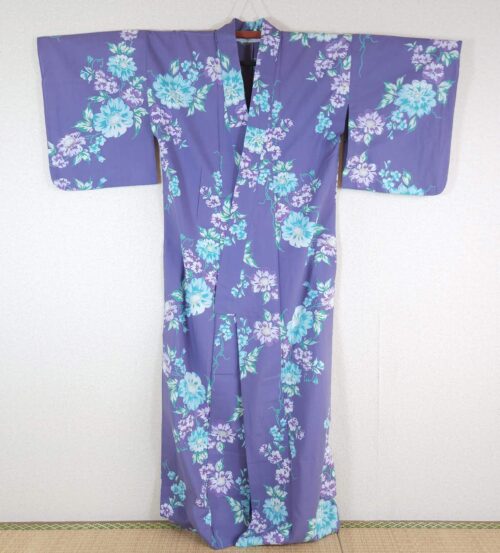 Purple Yukata with blue flowers