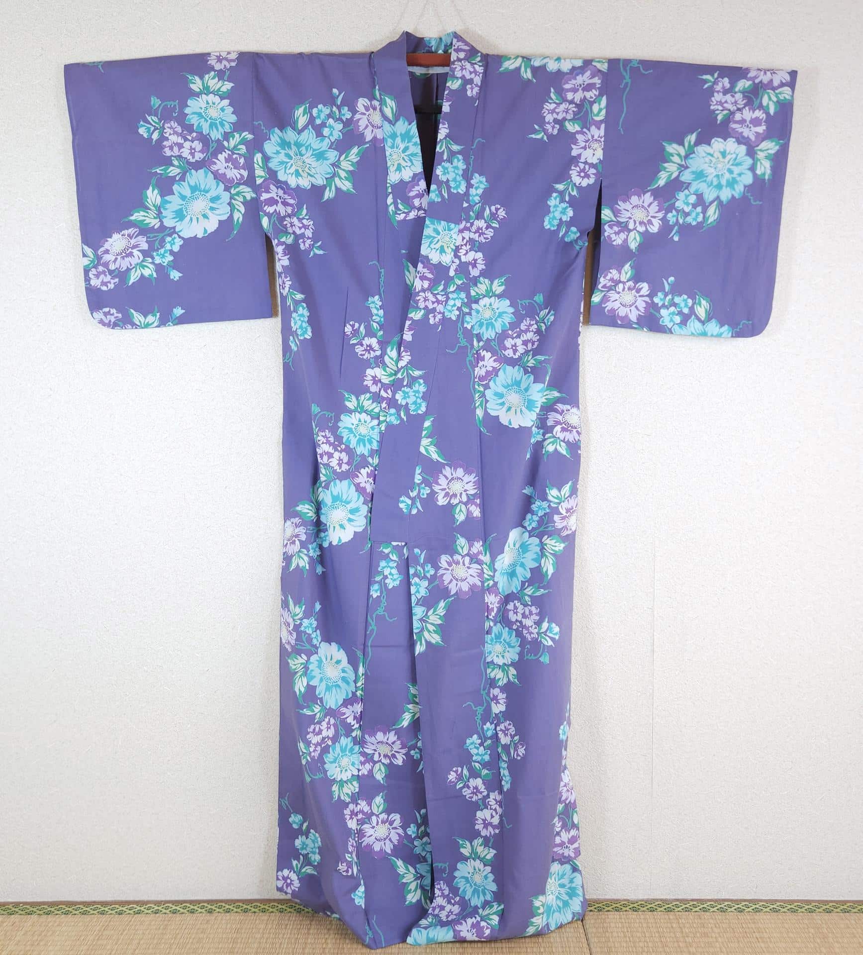 Purple Yukata with blue flowers