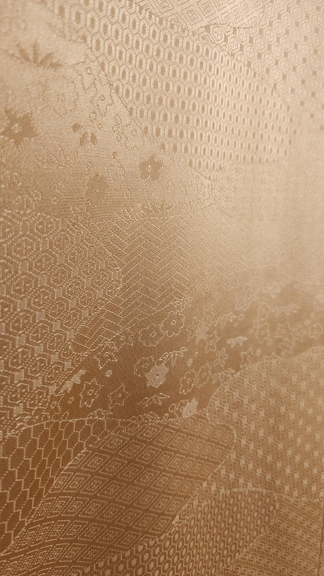 Refined beige Iromuji Kimono in brocade weave