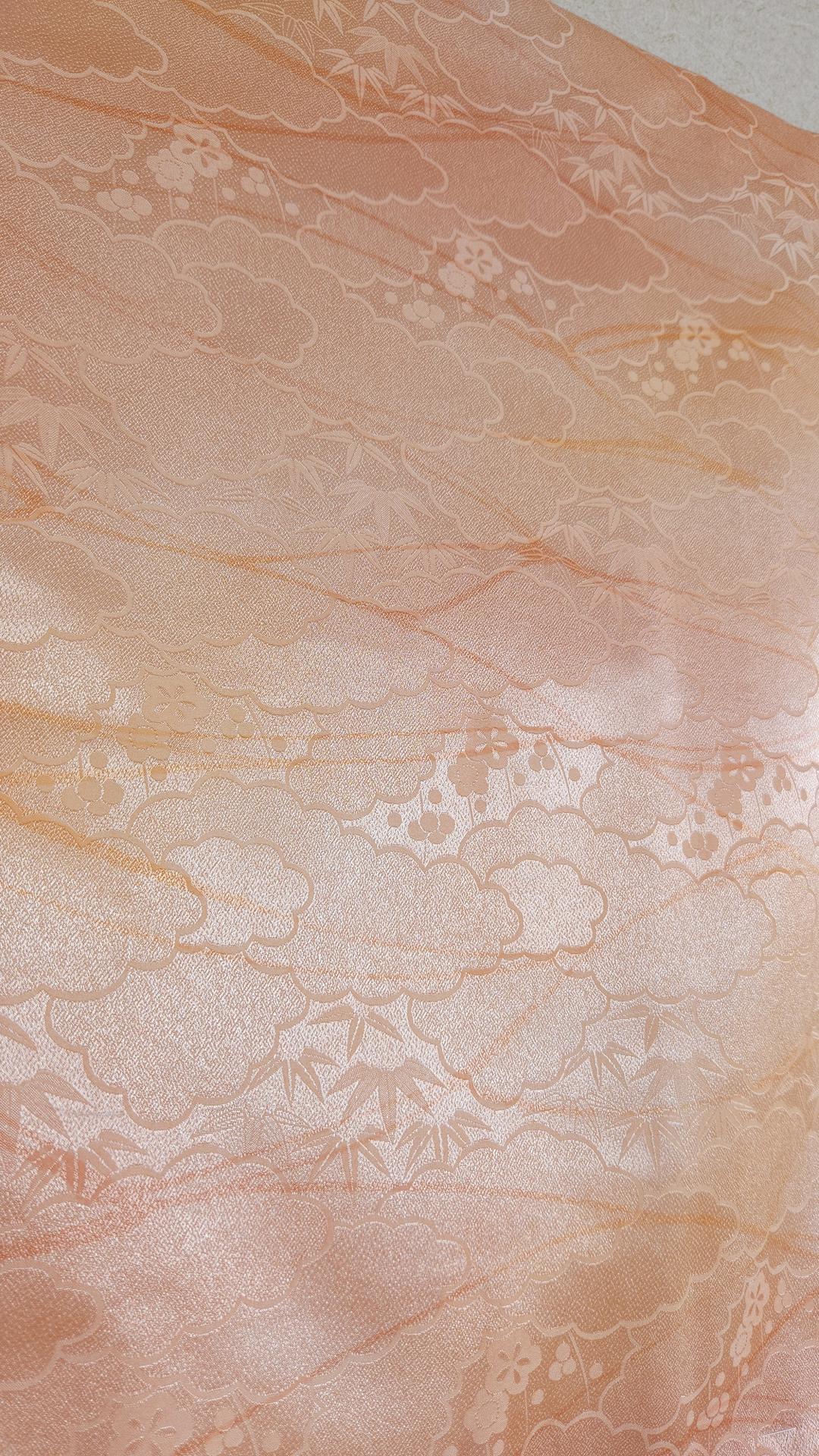 Salmon Haori with cloud motifs