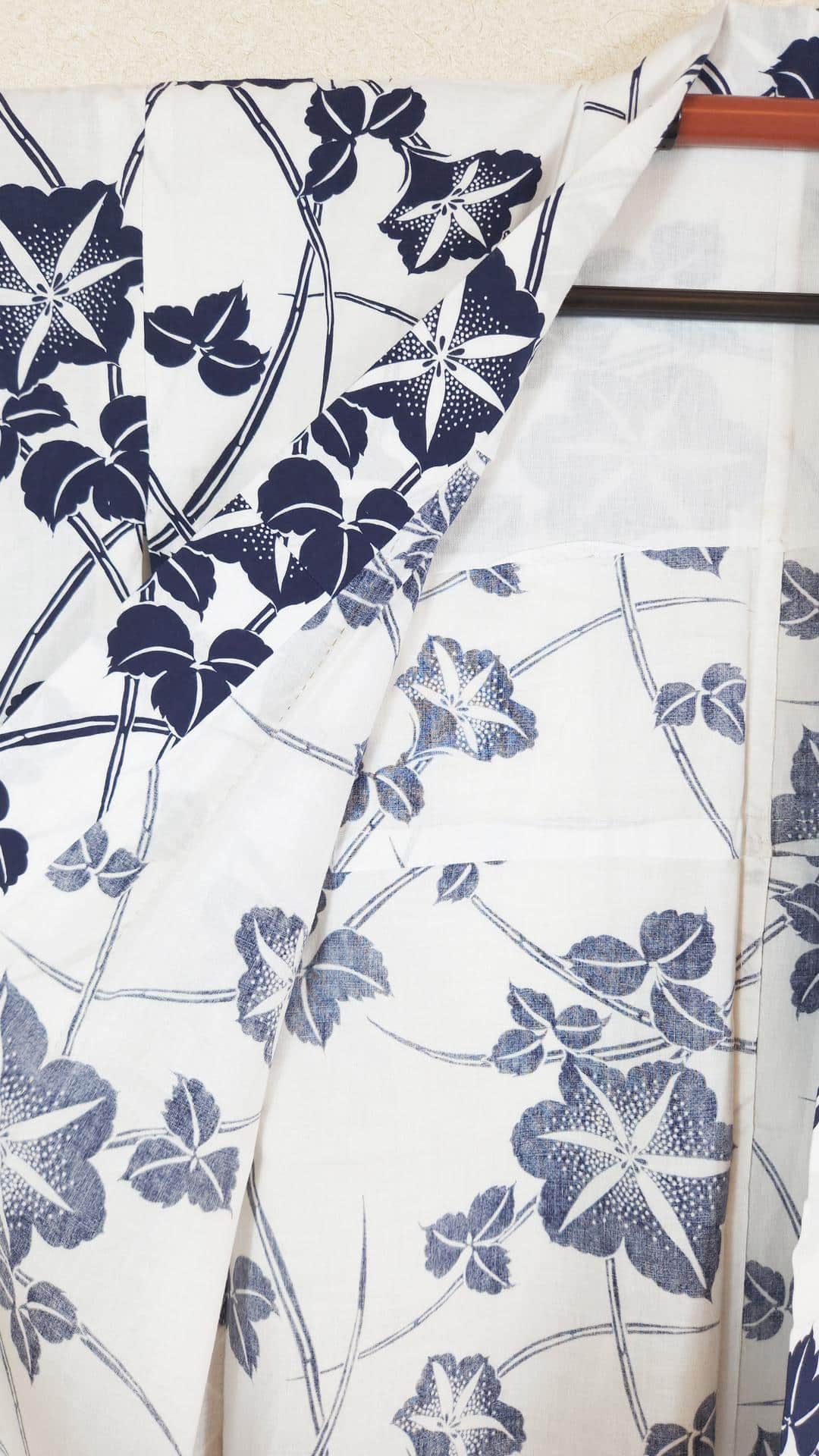 White Yukata with Asagao flowers