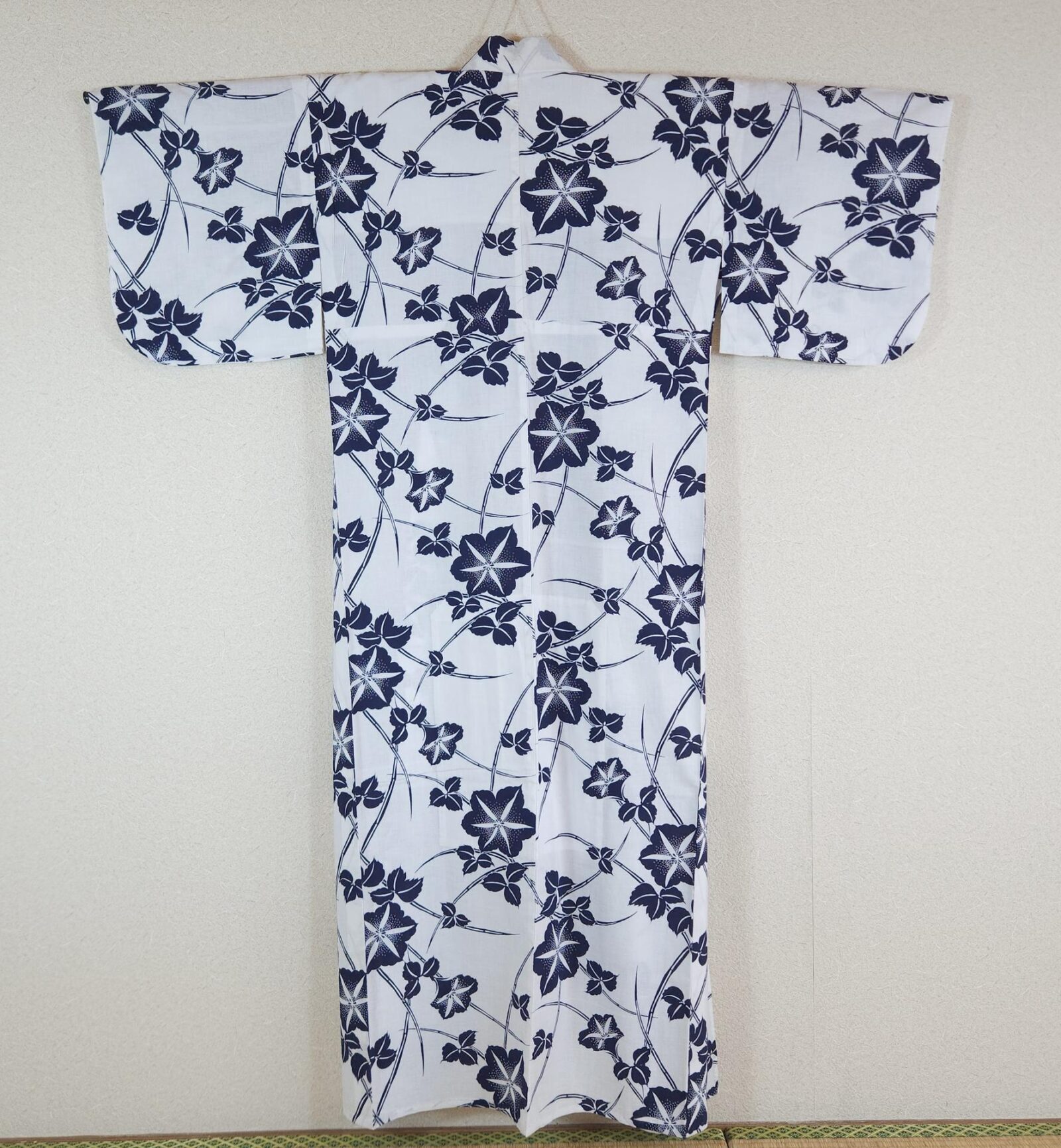 White Yukata with Asagao flowers