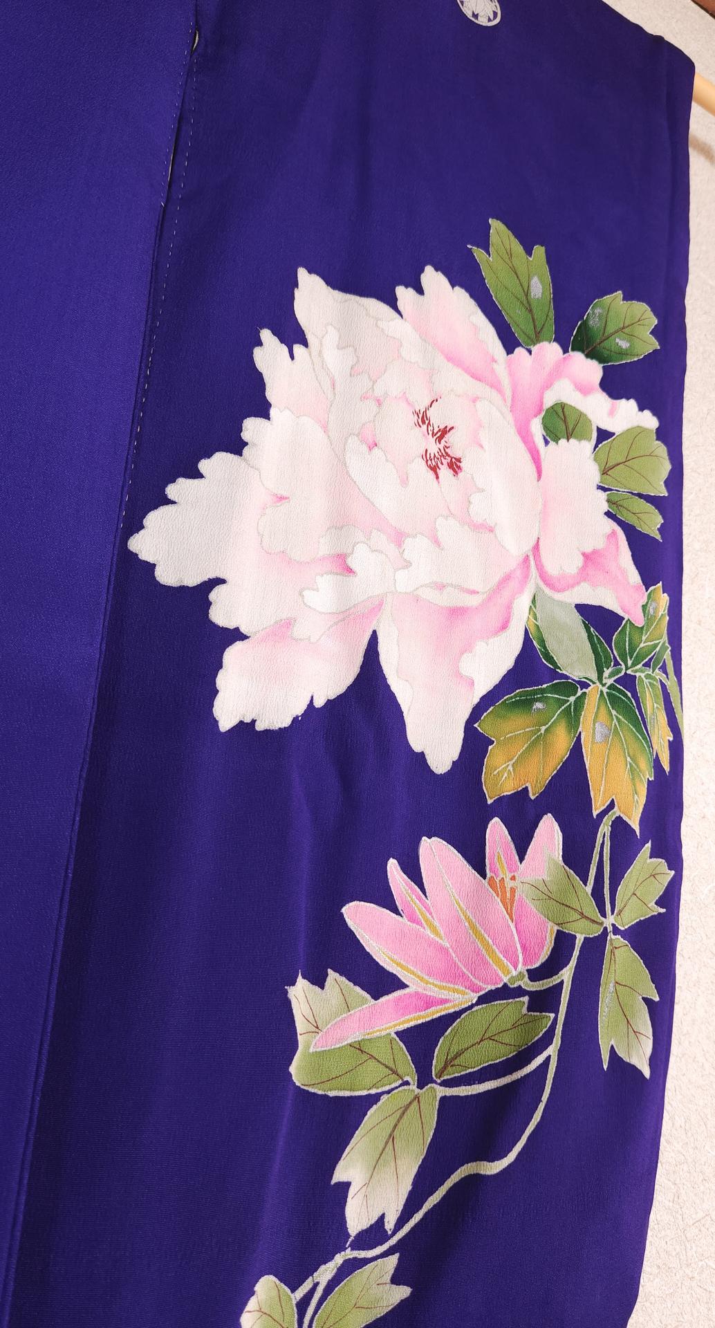 Antique hand-painted purple Kimono for girls