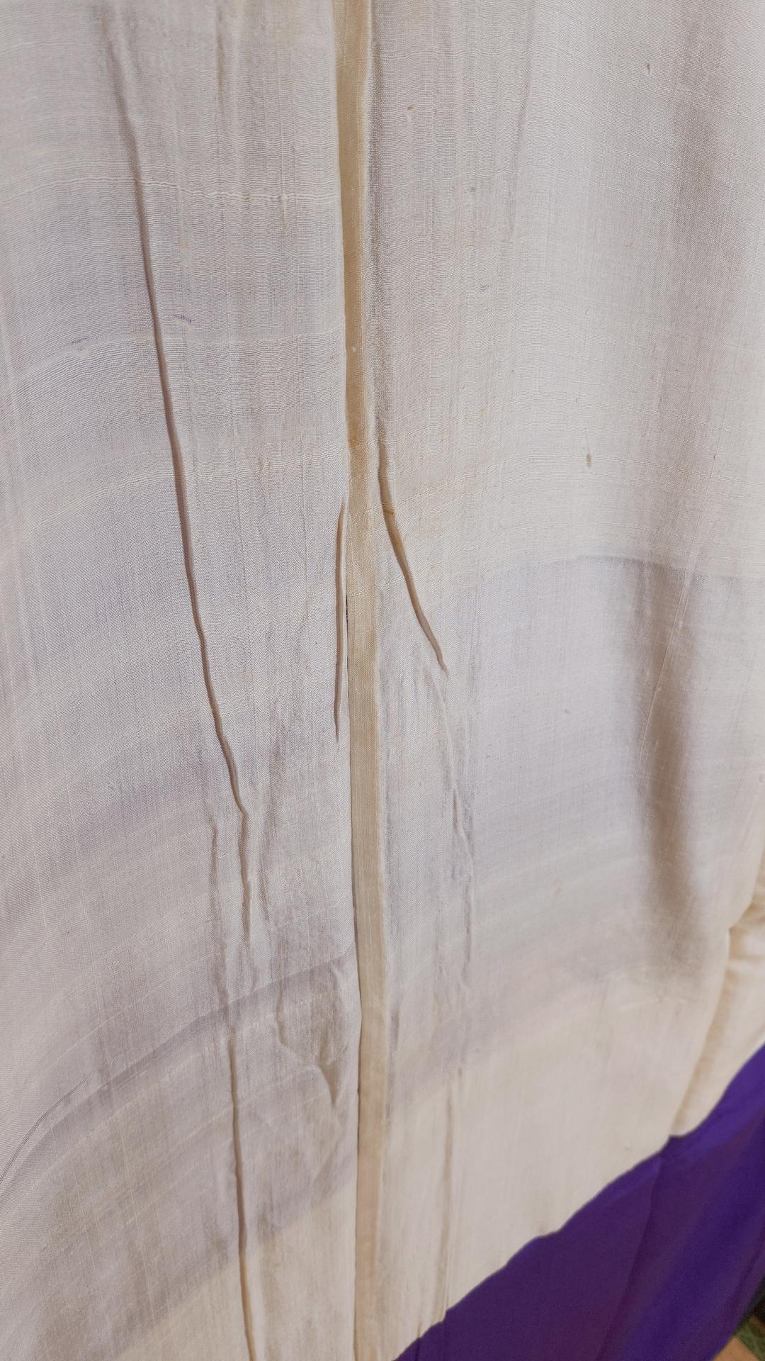 Antique purple Houmongi embroidery and Shibori