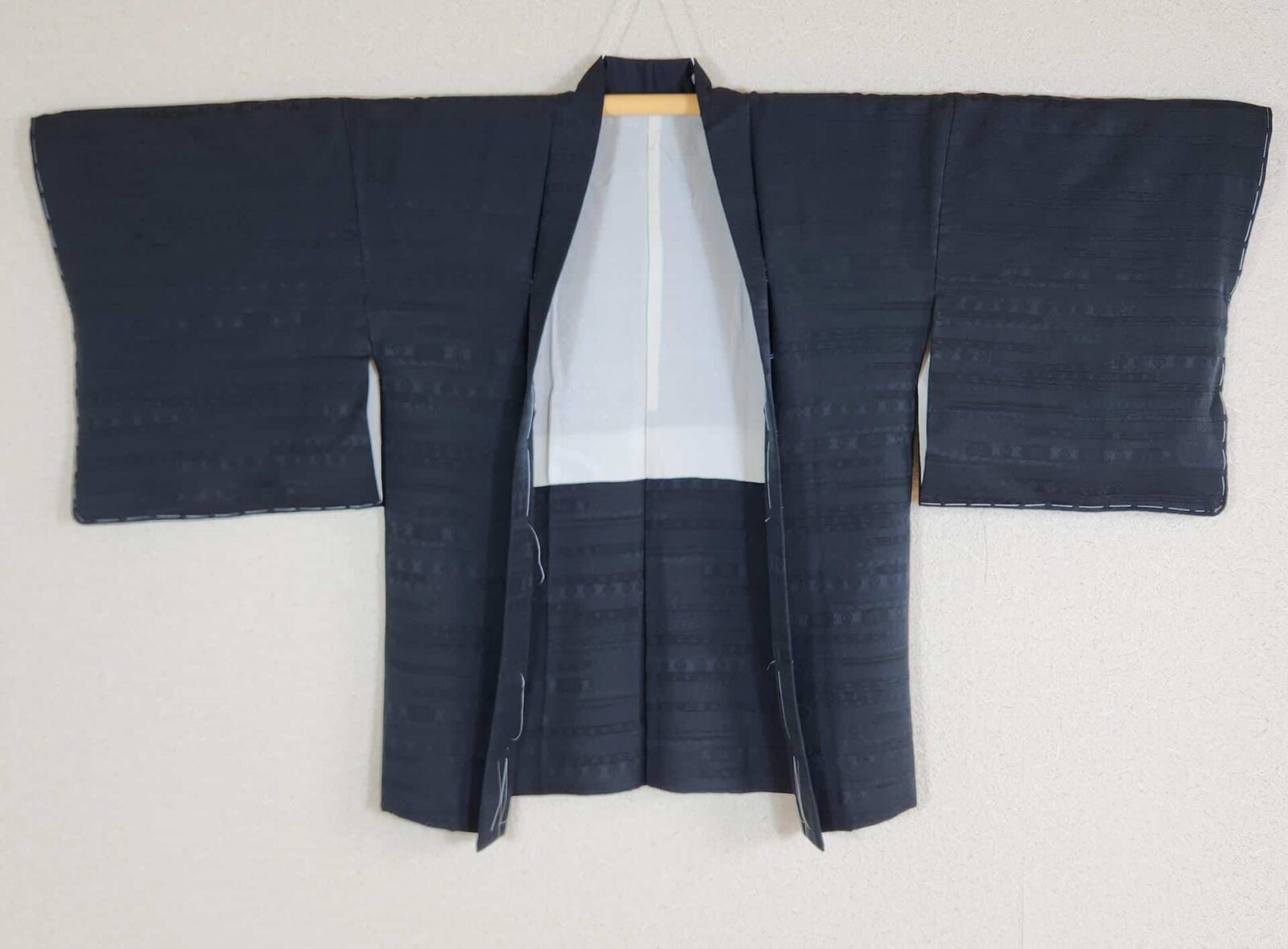 Black Haori with geometric patterns