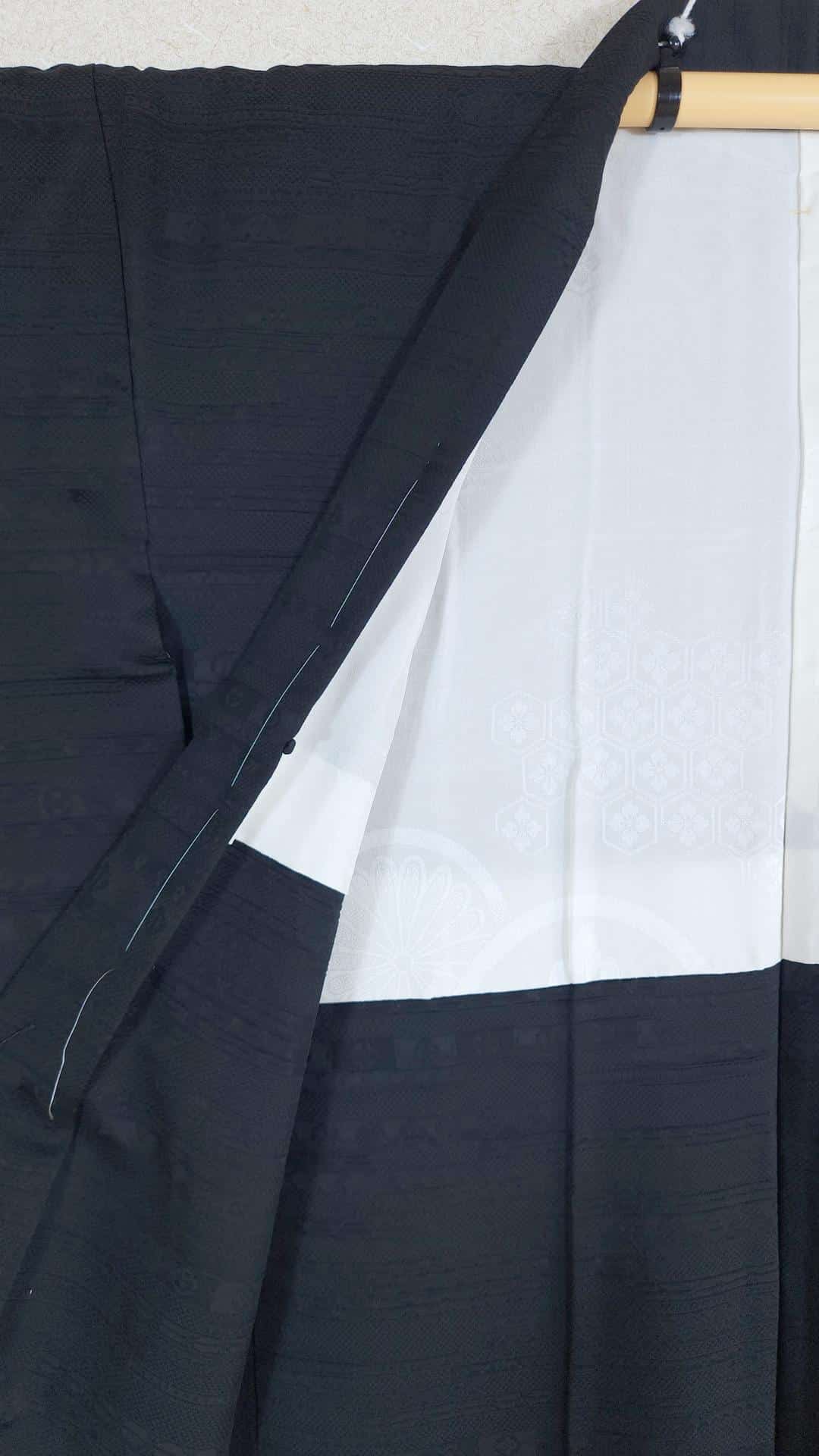 Black Haori with geometric patterns
