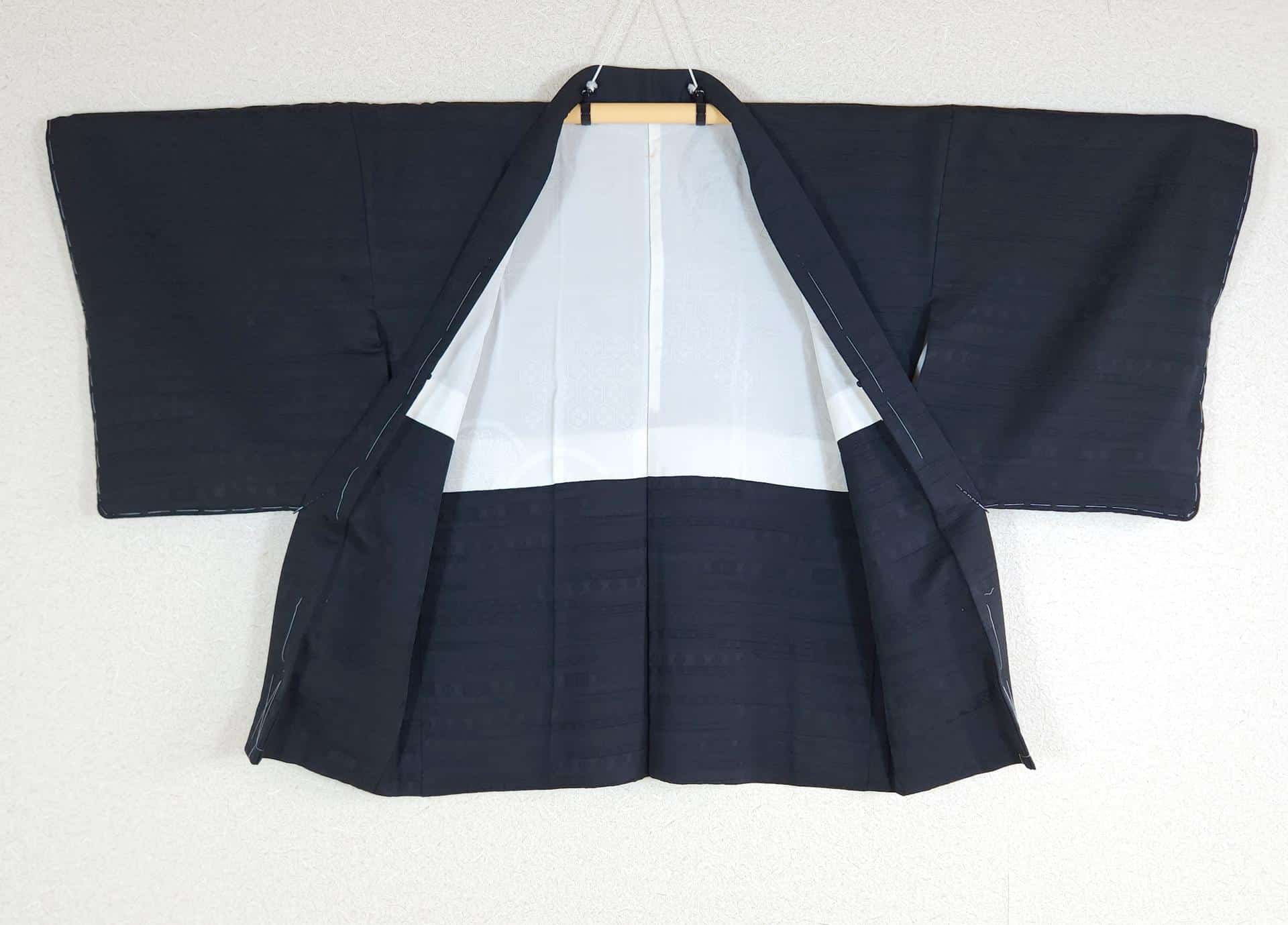 Black Haori with geometric patterns