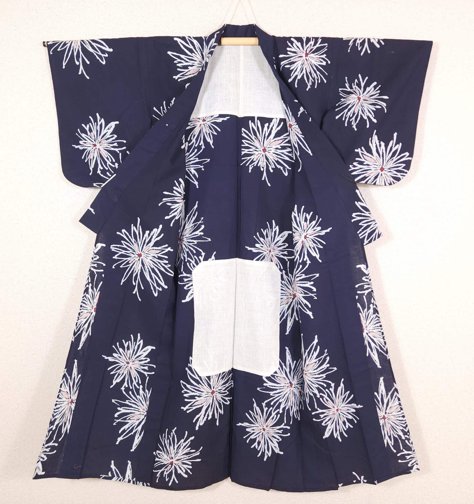 Blue cotton Yukata with chrysanthemums