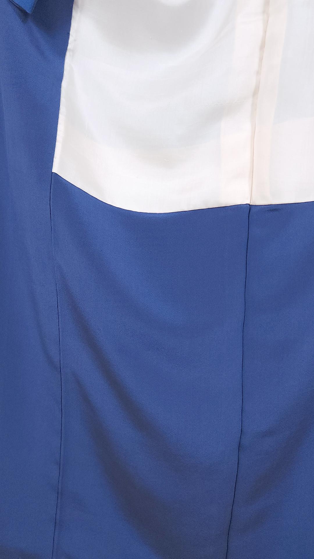 Capri blue Houmongi with bamboo motifs