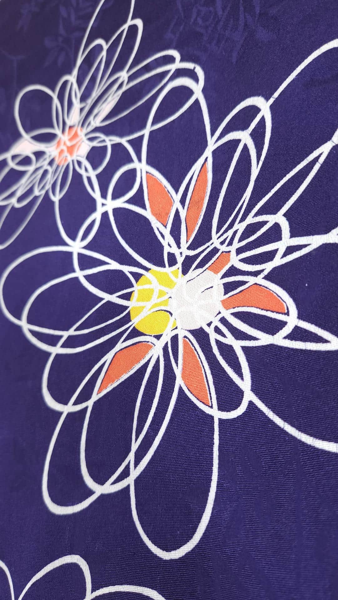 Deep violet vintage Haori with stylized flowers