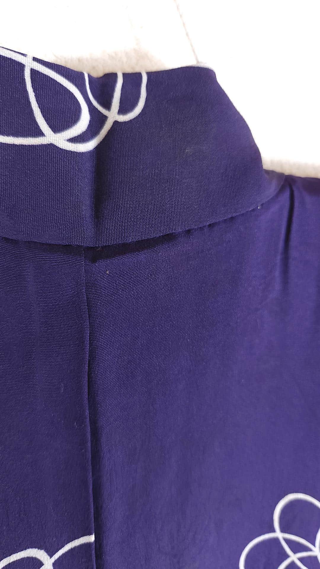Deep violet vintage Haori with stylized flowers