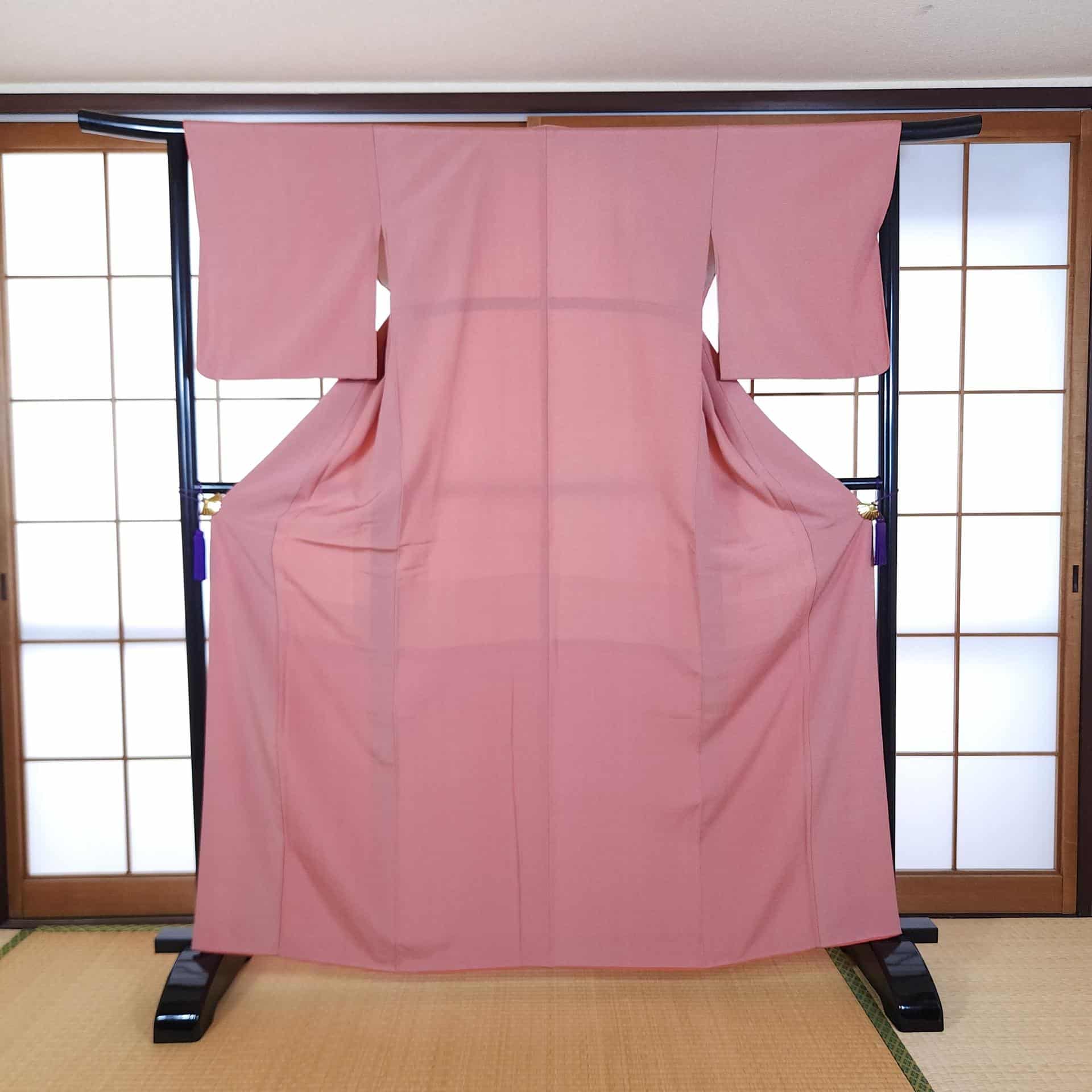 Elegant red jacquard Iromuji Kimono