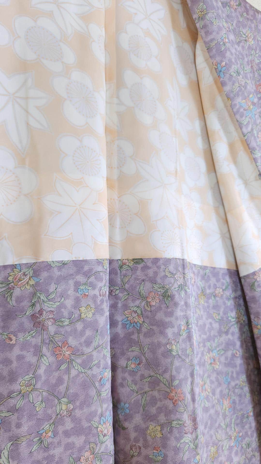 Lavender violet Haori with pastel flowers