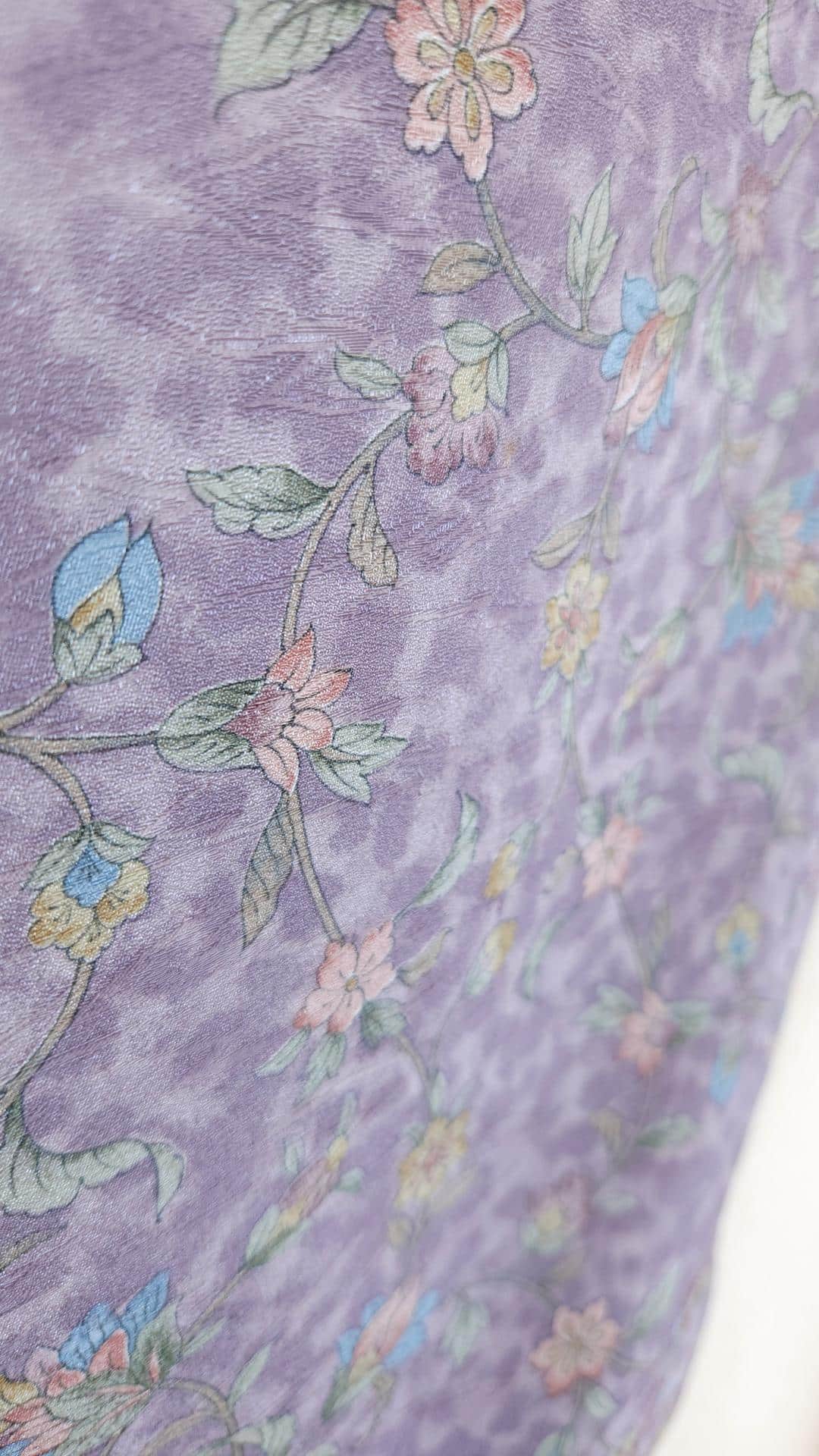 Lavender violet Haori with pastel flowers