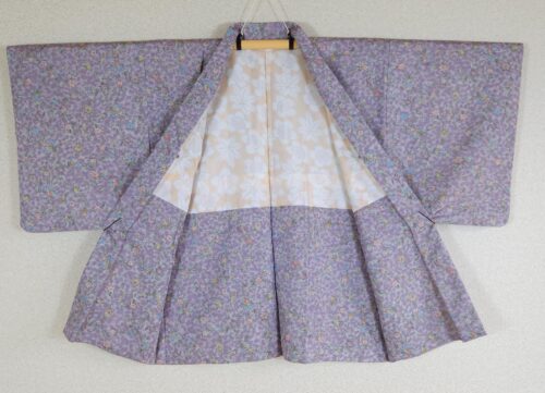 Lavender violet Haori with pastel flowers