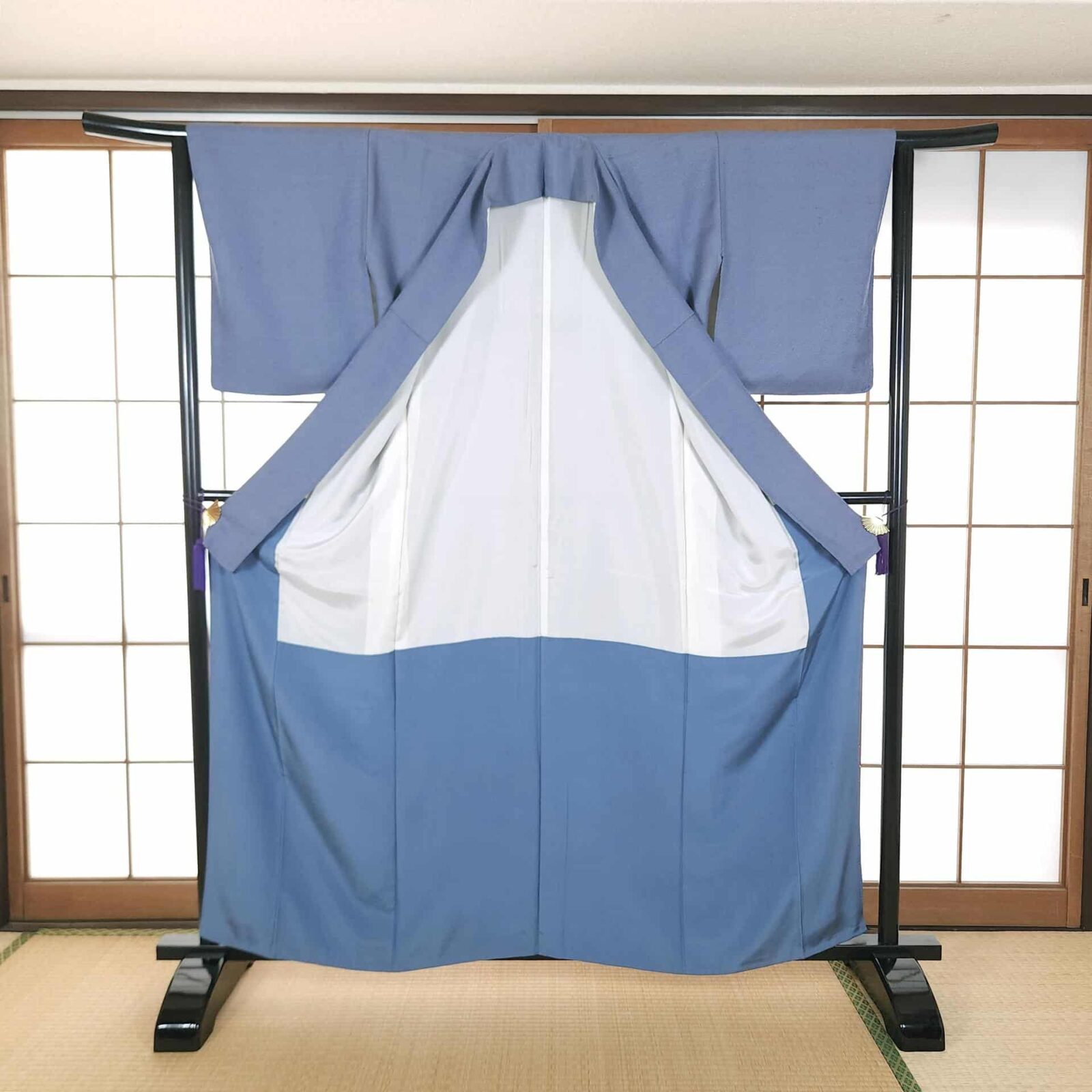 Light blue Iromuji Kimono Sayagata pattern