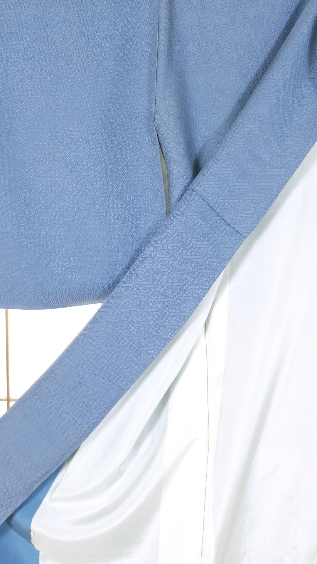 Light blue Iromuji Kimono Sayagata pattern