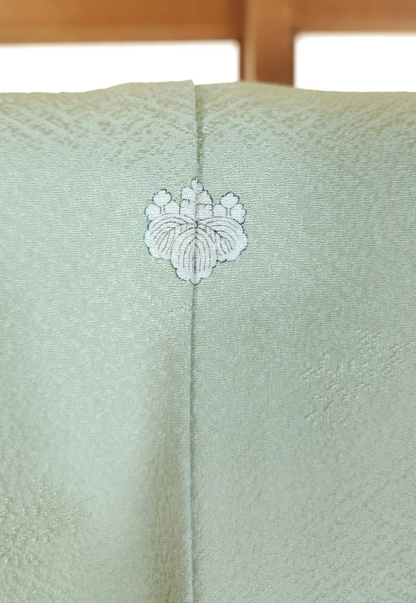Mint green Iromuji Kimono Sayagata pattern
