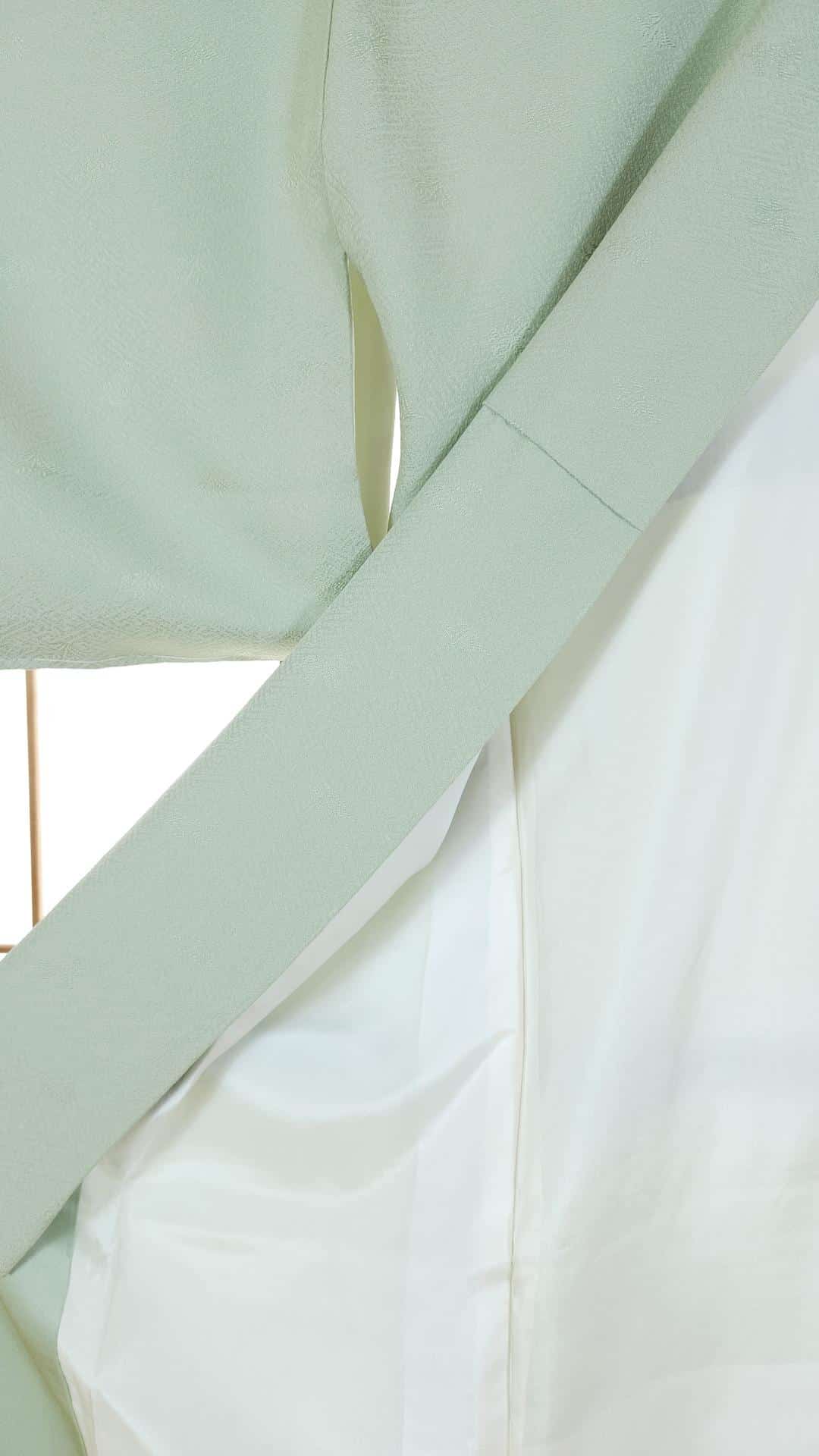 Mint green Iromuji Kimono Sayagata pattern