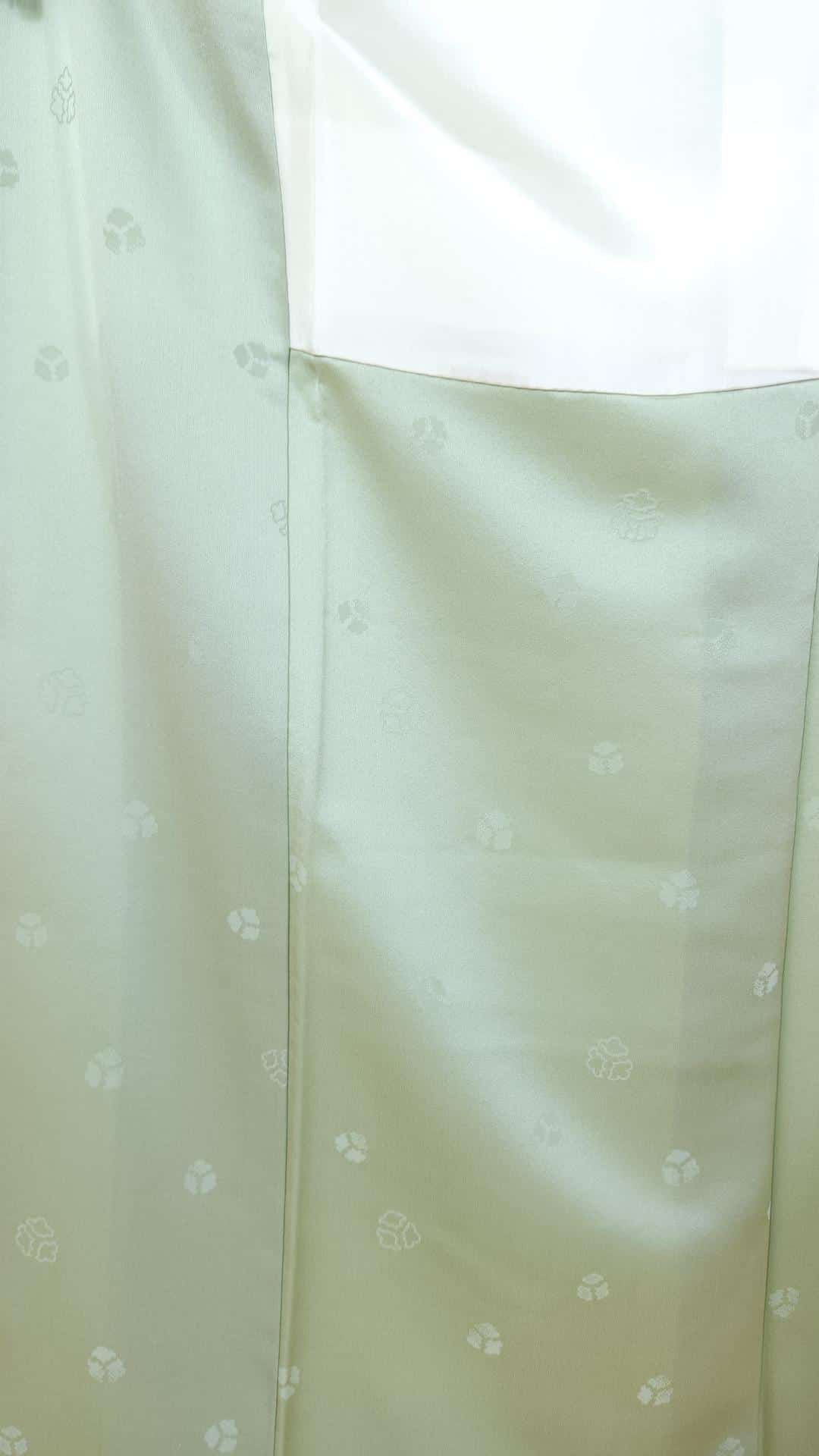 Mint green Iromuji Kimono Sayagata pattern