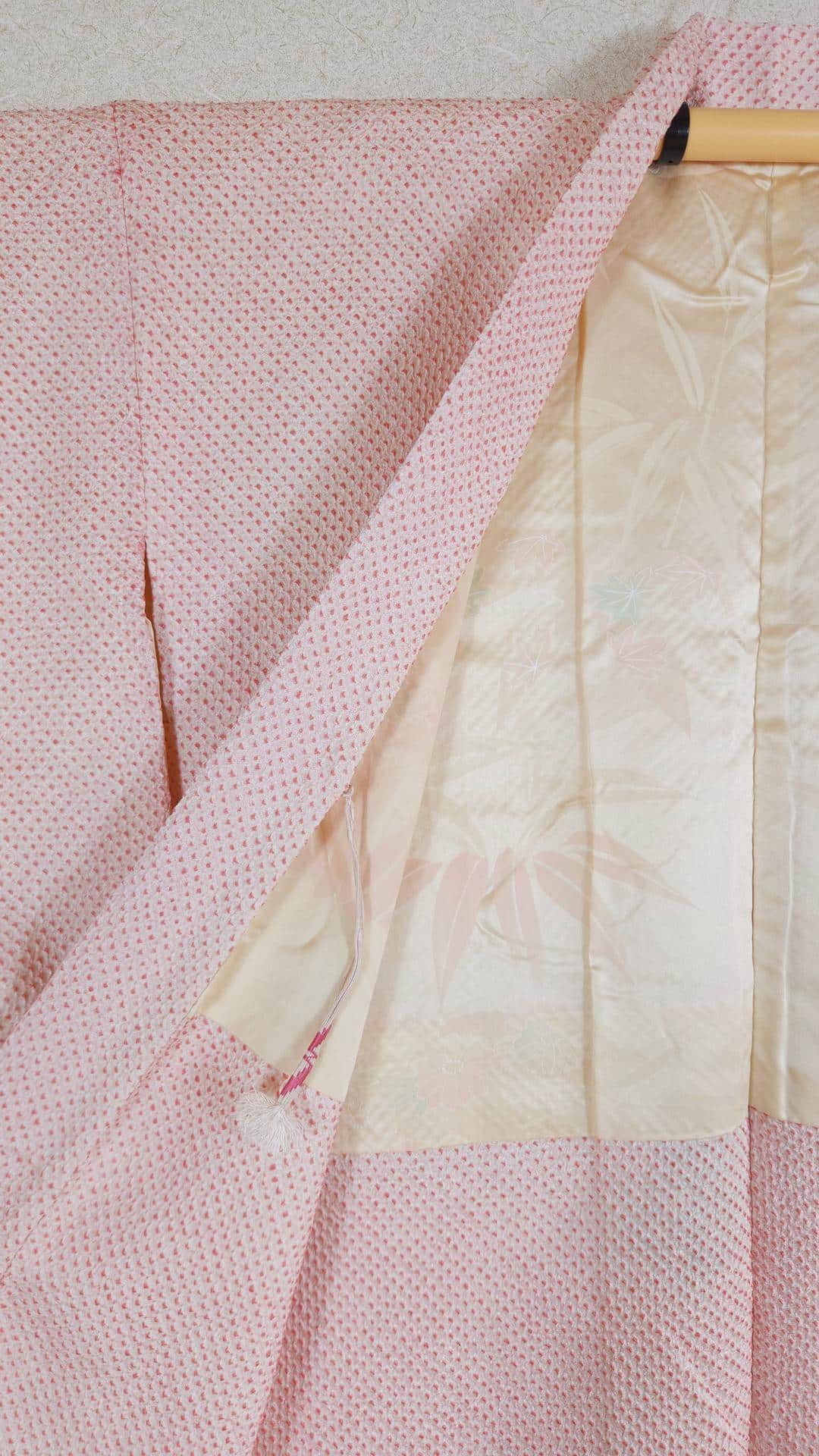 Pink Shibori Haori with colorful flowers
