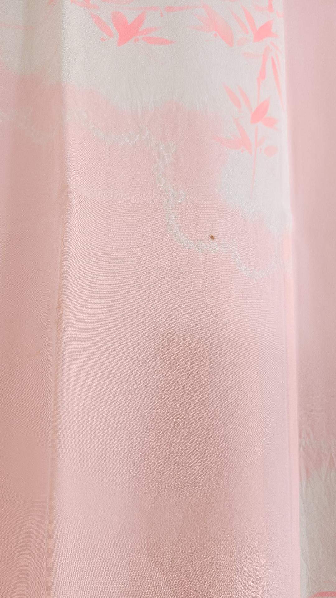 Pink Shibori Nagajuban with embroidered collar