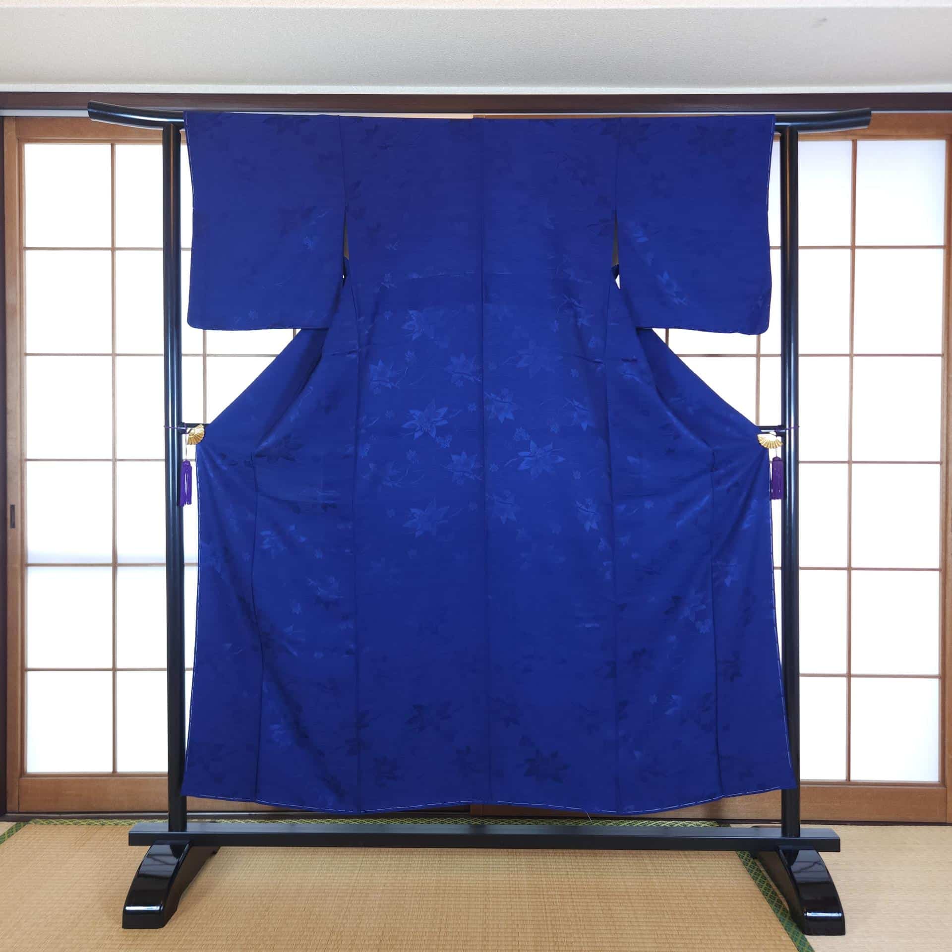 Royal blue brocade Iromuji kimono