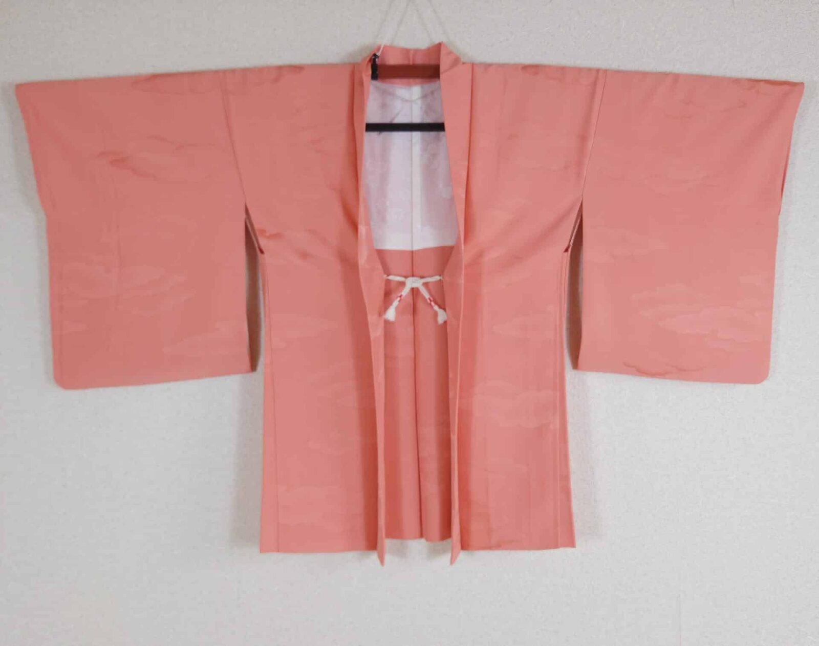 Salmon pink cloud-brocade Haori
