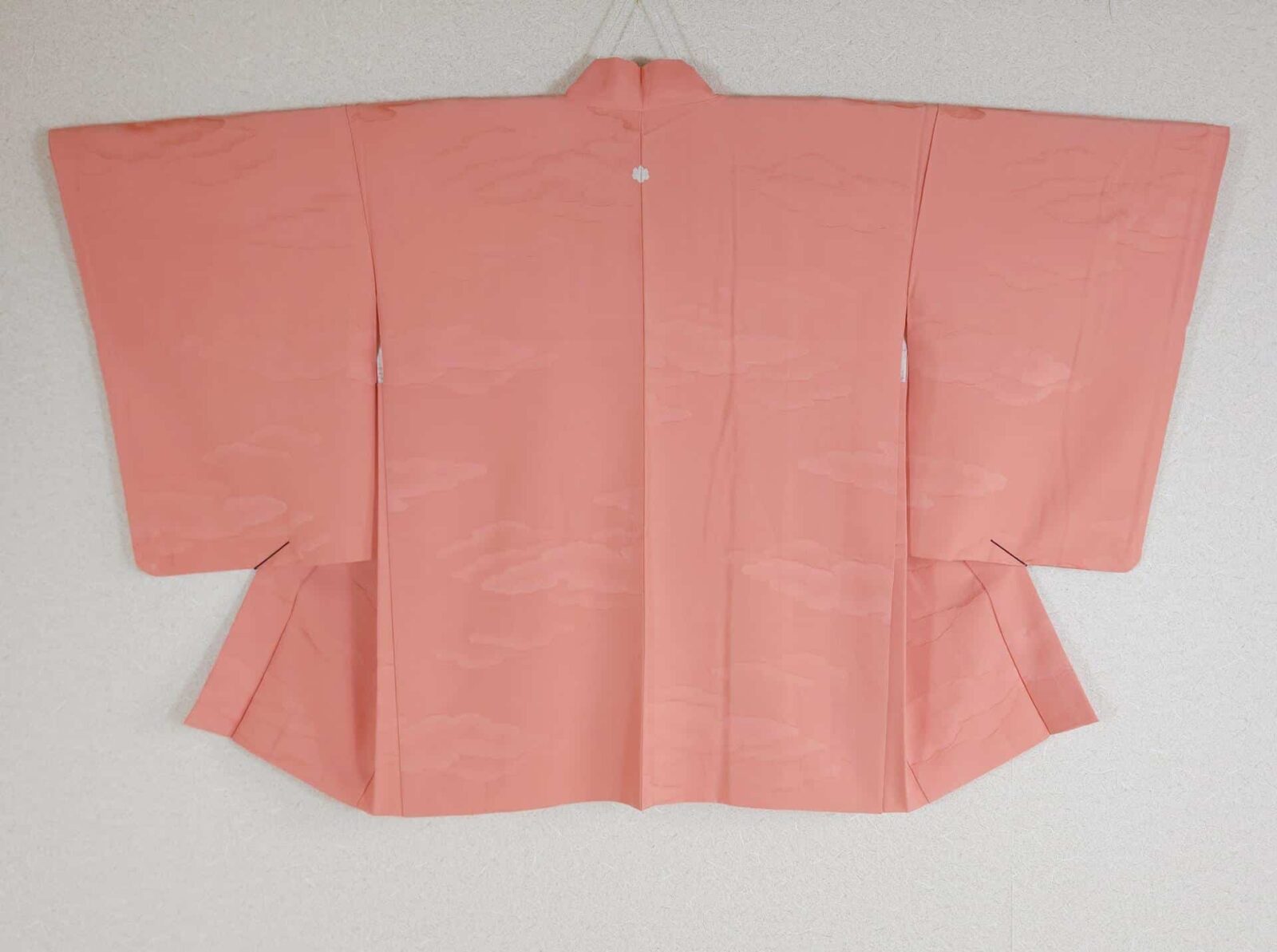 Salmon pink cloud-brocade Haori
