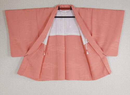Salmon pink cloud-brocade Haori