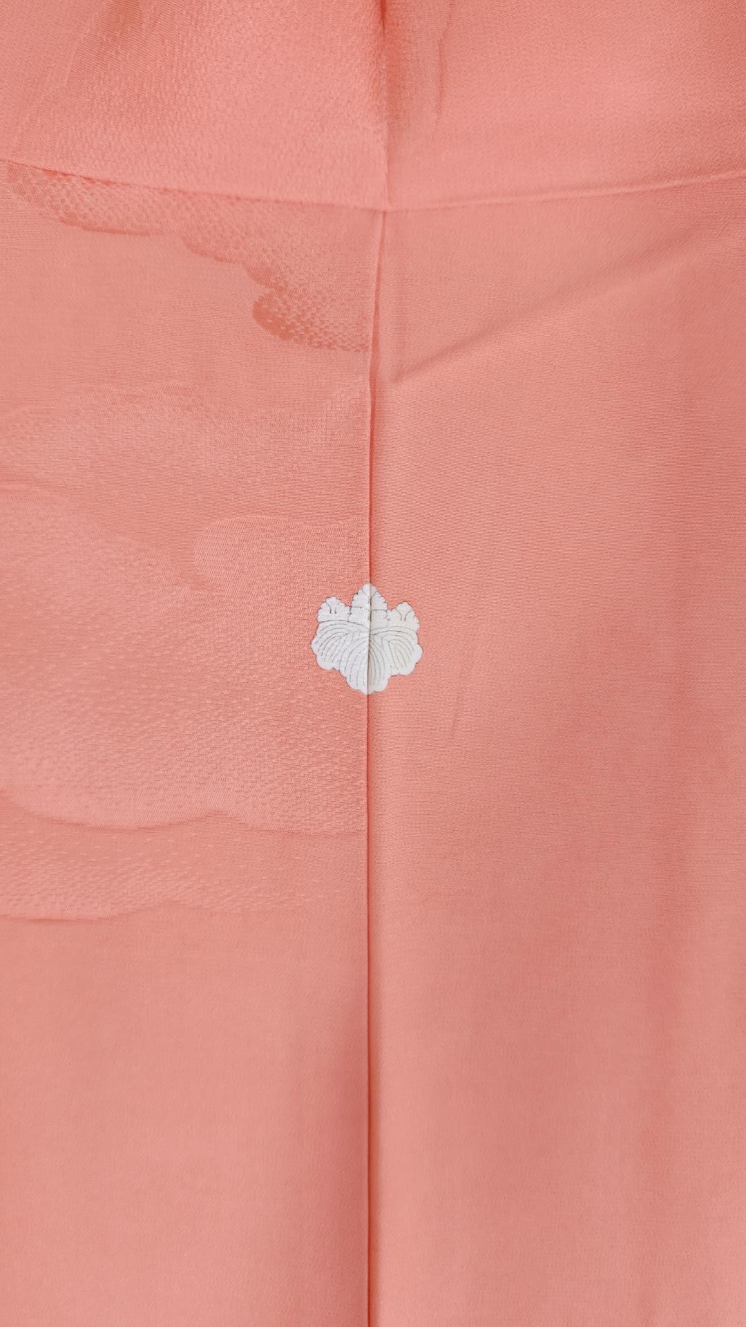 Salmon pink cloud-brocade Haori