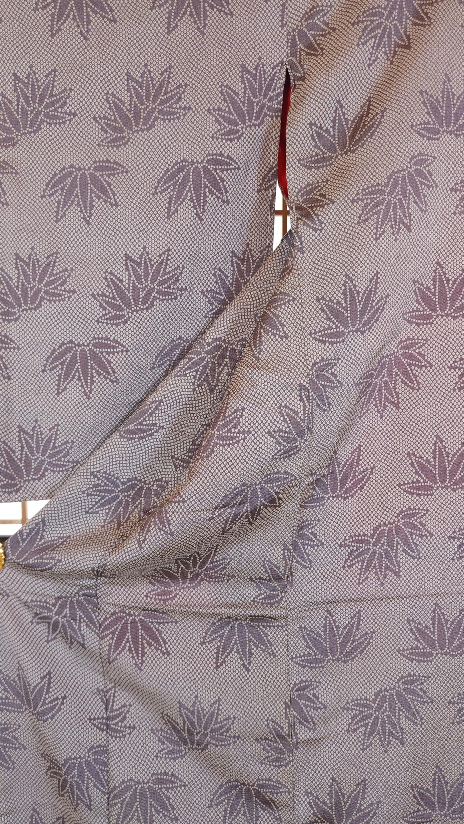 Vintage Kimono with bamboo leaf motif