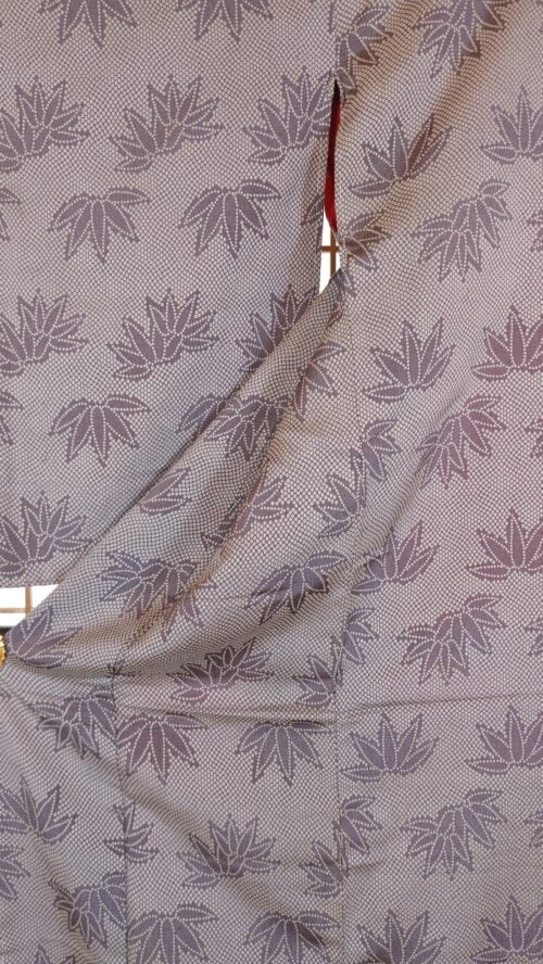 Vintage Kimono with bamboo leaf motif