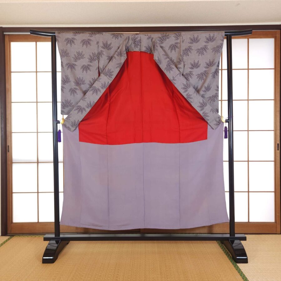 Vintage Kimono with bamboo leaf motif