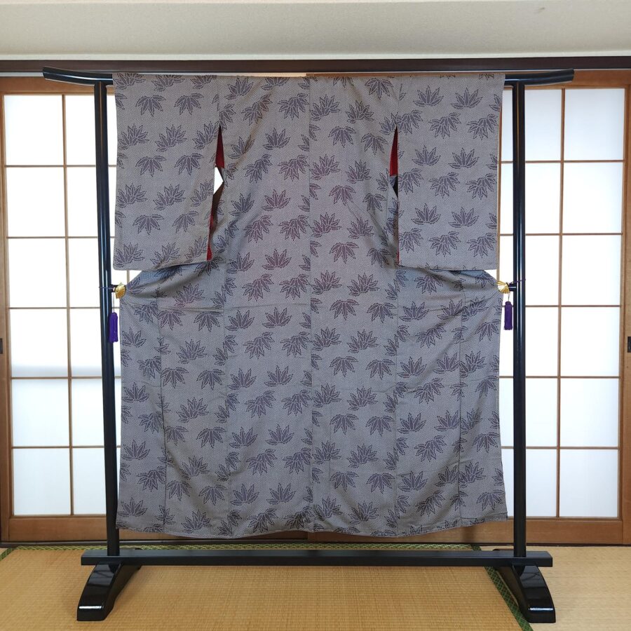 Vintage Kimono with bamboo leaf motif