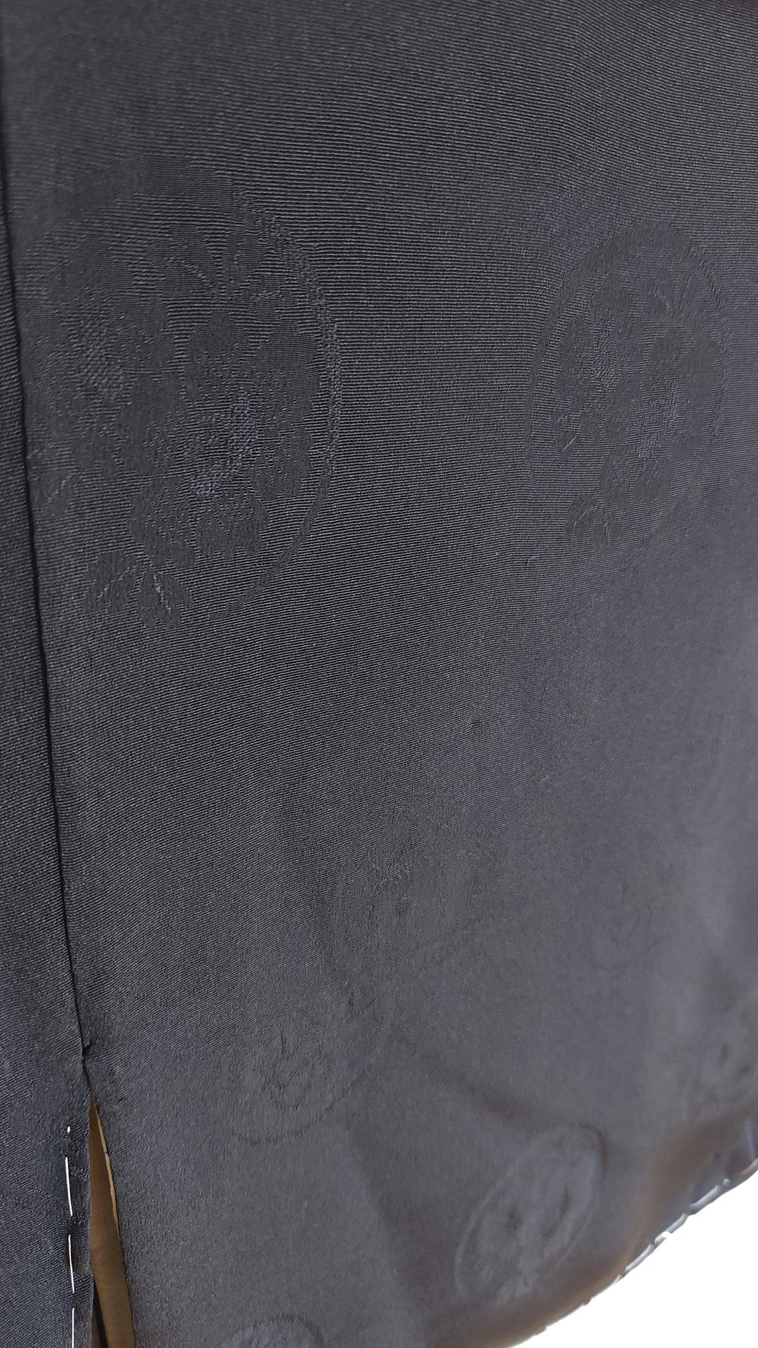 Vintage black brocade Haori with Tsuzumi lining