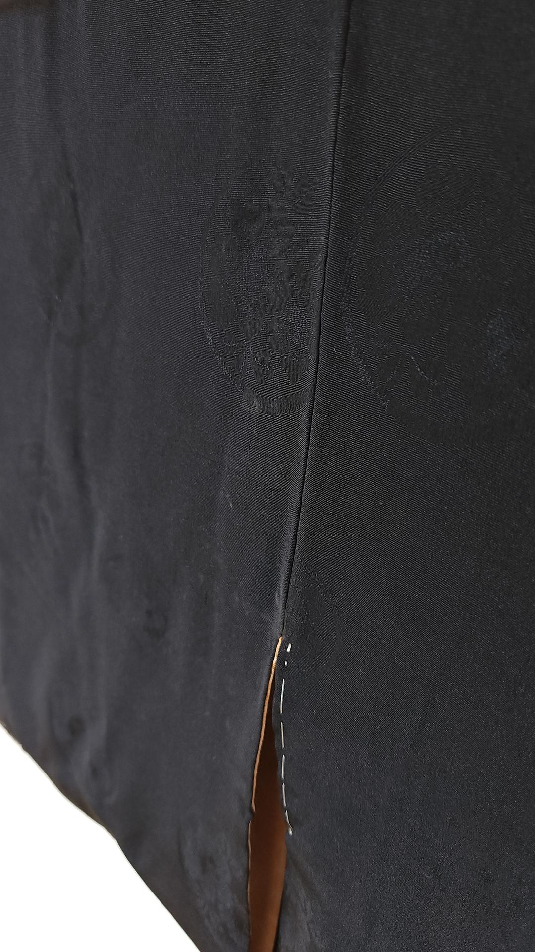 Vintage black brocade Haori with Tsuzumi lining