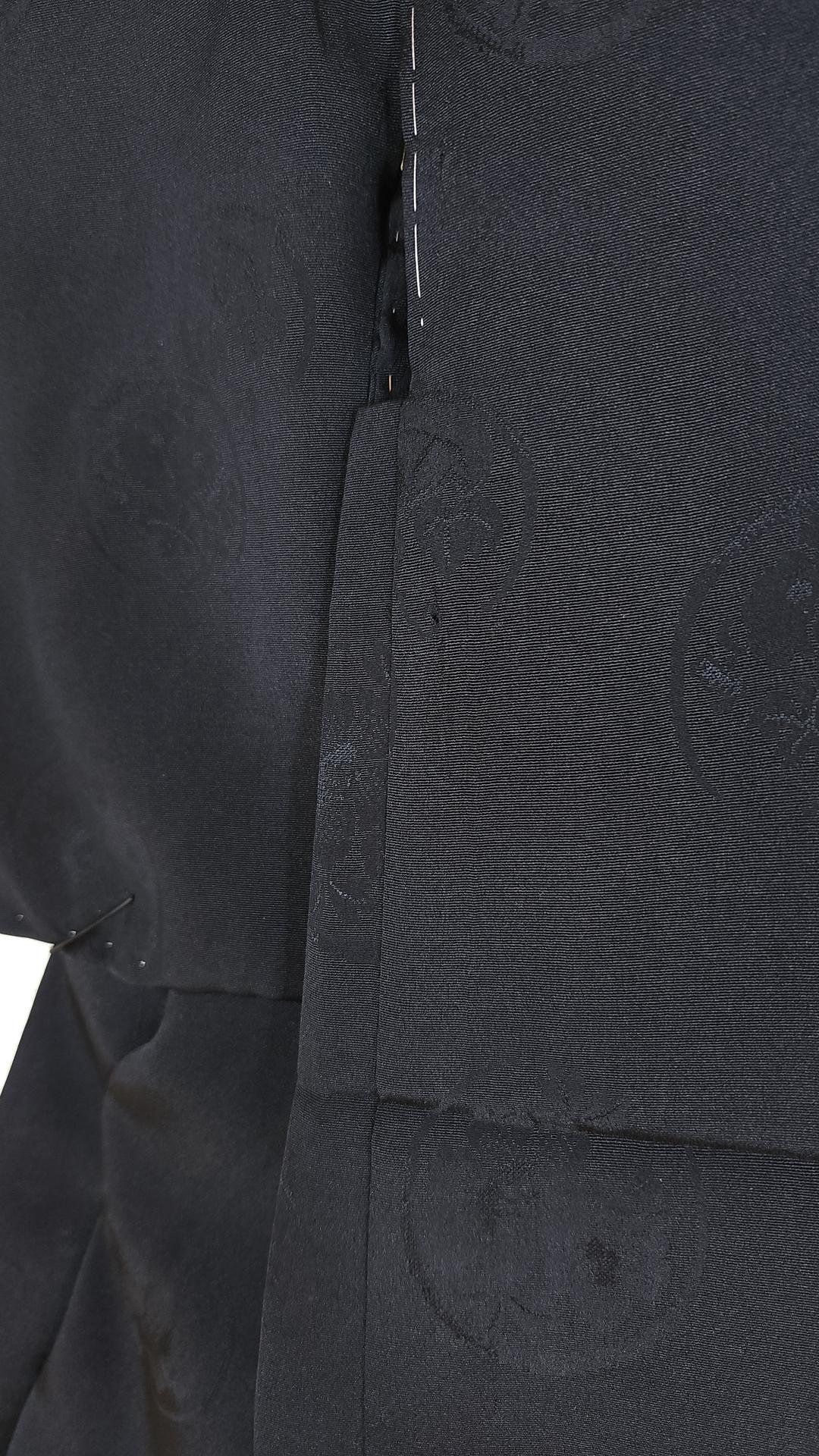 Vintage black brocade Haori with Tsuzumi lining