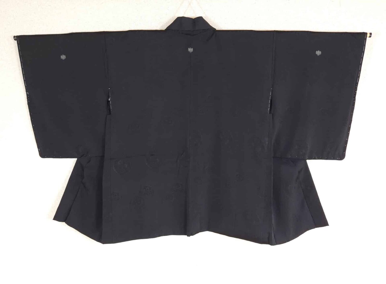 Vintage black brocade Haori with Tsuzumi lining