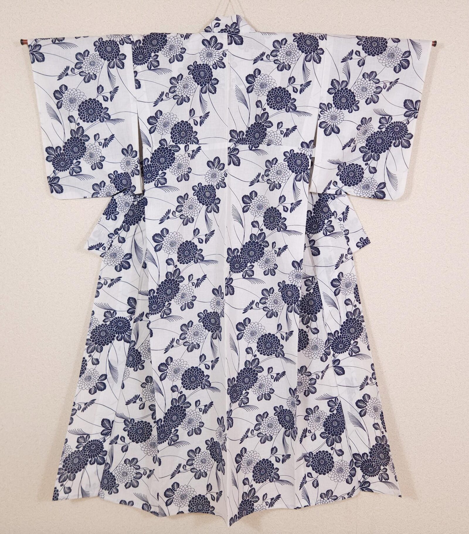 White Yukata with Kiku flowers