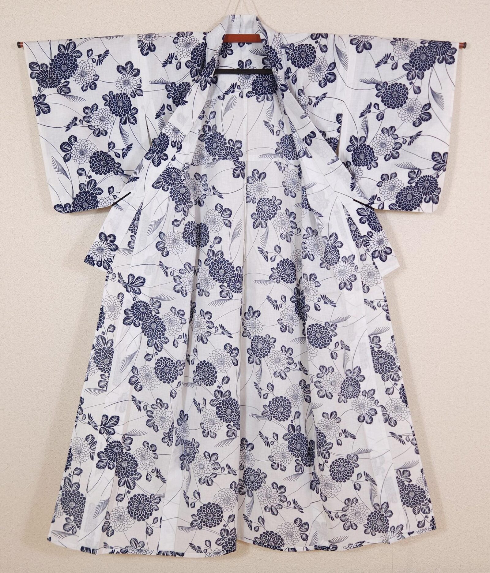 White Yukata with Kiku flowers